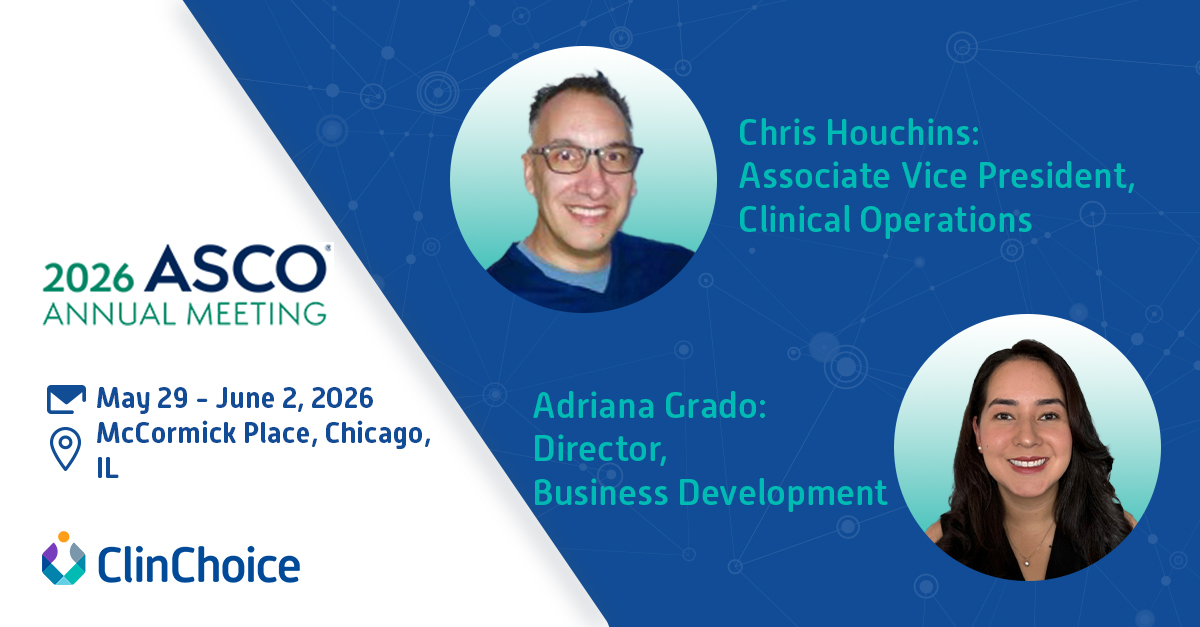 ClinChoice's tweet photo. We are excited to say we are headed to Chicago for #ASCO2026! Join us and connect with our team to learn how our extensive experience in complex trials makes us the preferred partner in the #oncology space.

#ASCO #hematology #ContractResearchOrganization #ClinChoice https://t.co/AUXRq2GY5p