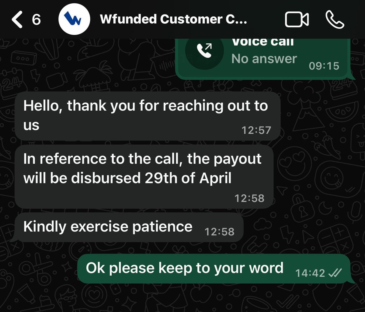 hiddeninchrome's tweet photo. @WfundedHQ was actually working then i think they probably ran out of liquidity and couldn’t pay traders.  Whatever you do avoid them. I requested for a payout on the 12th of February, till today nothing.#forex #wfunded #scam #propfirm https://t.co/0WsmPVwQsL