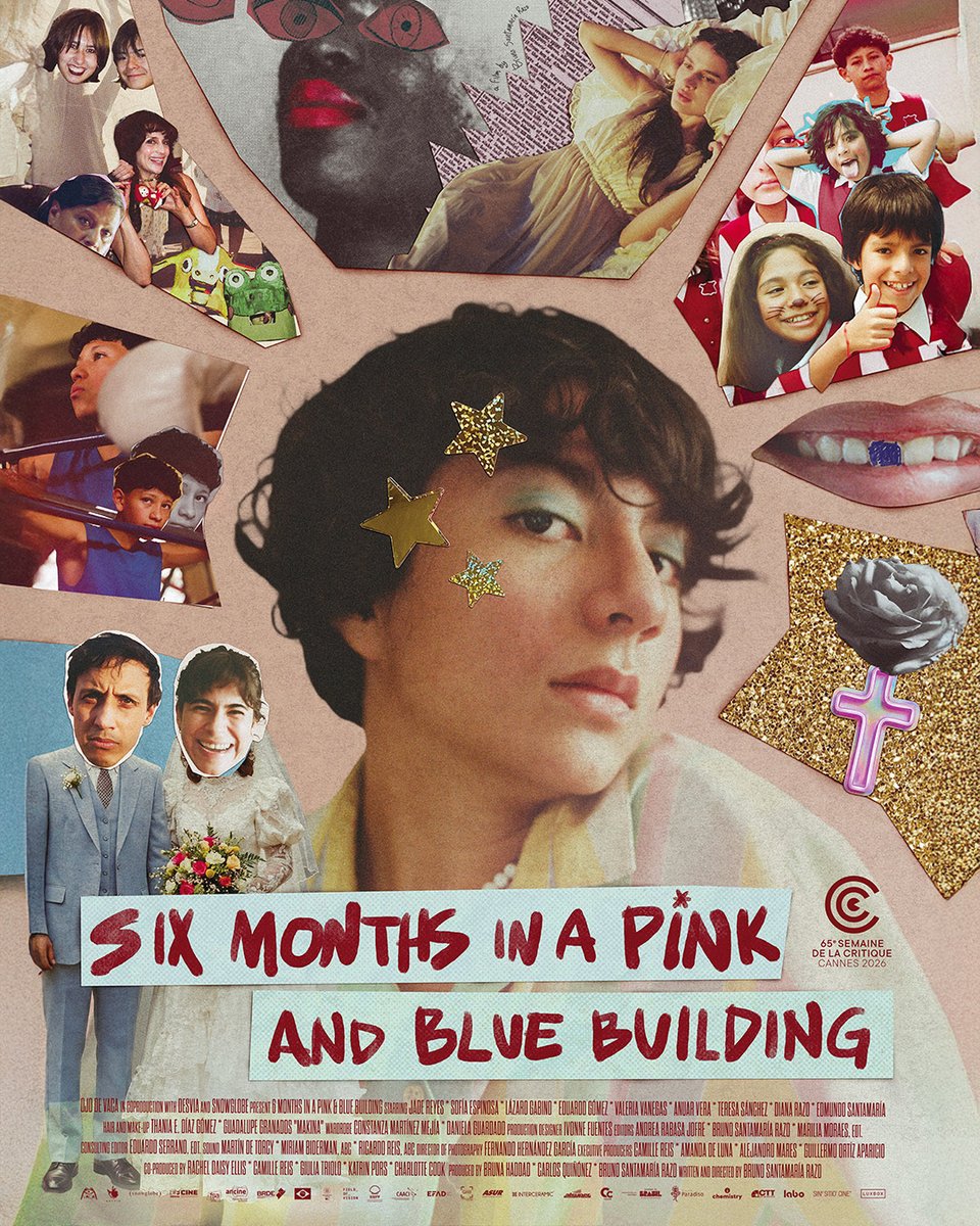 Luxboxfilms's tweet photo. Discover the dazzling poster for SIX MONTHS IN A PINK AND BLUE BUILDING, a film by Bruno Santamaría Razo. A Cannes Critics' Week Entry.

Don't miss the film in Cannes! https://t.co/kgSM2r5d0H