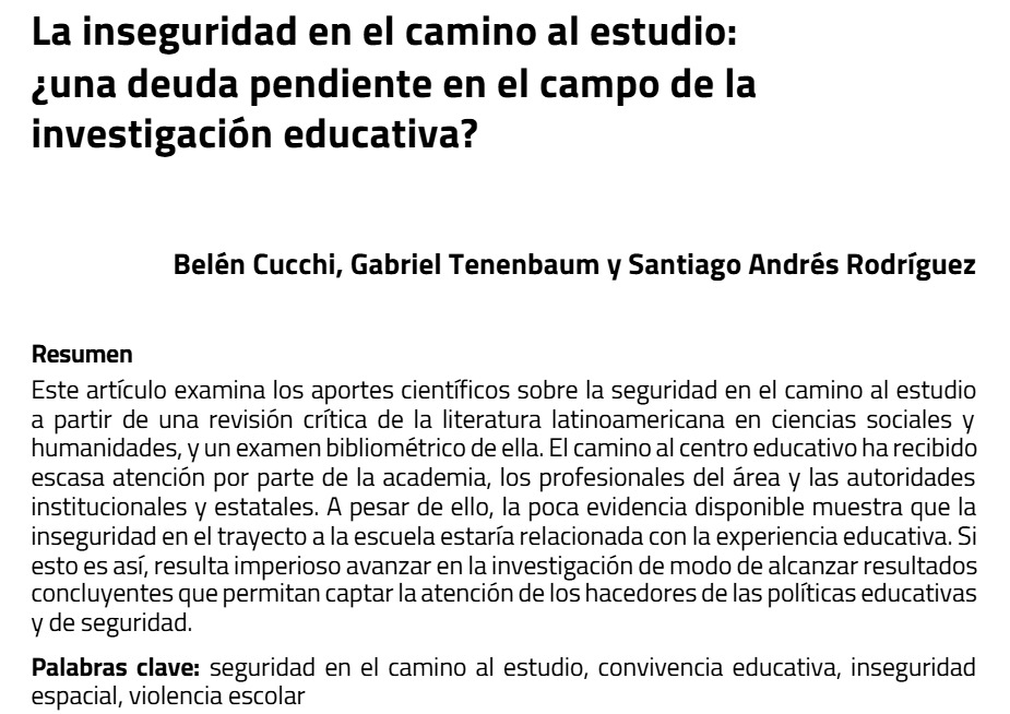 gtenenbaum's tweet photo. Nueva publicación sobre "La inseguridad en el camino al estudio..." en @SocialesRevista
https://t.co/KaD7iOrmo6 https://t.co/8Eg6dHbQaN
