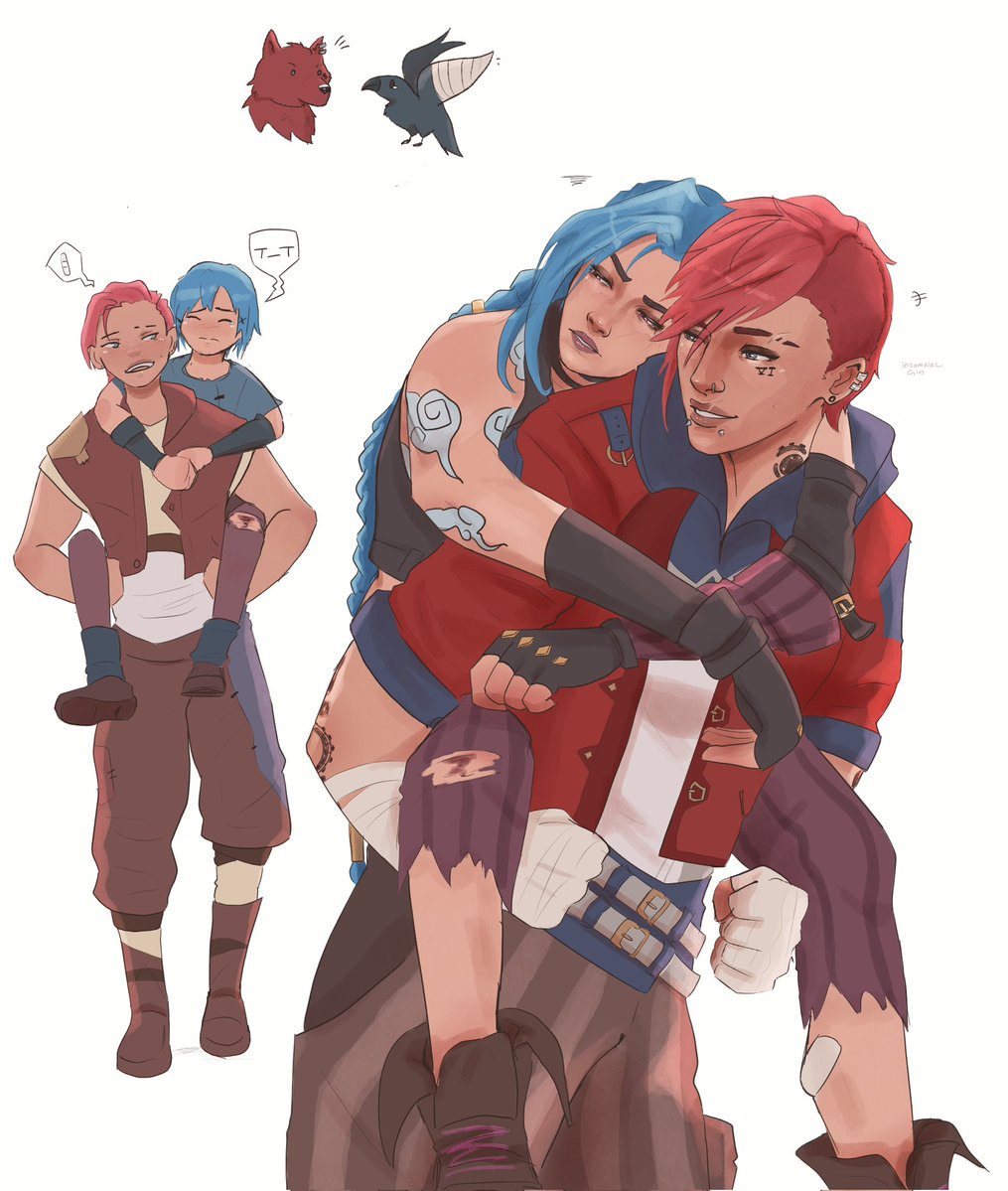 Some art for #ZistersWeek 
Just Vi always babying her little sister Jinx 
#jinx #vi #arcane