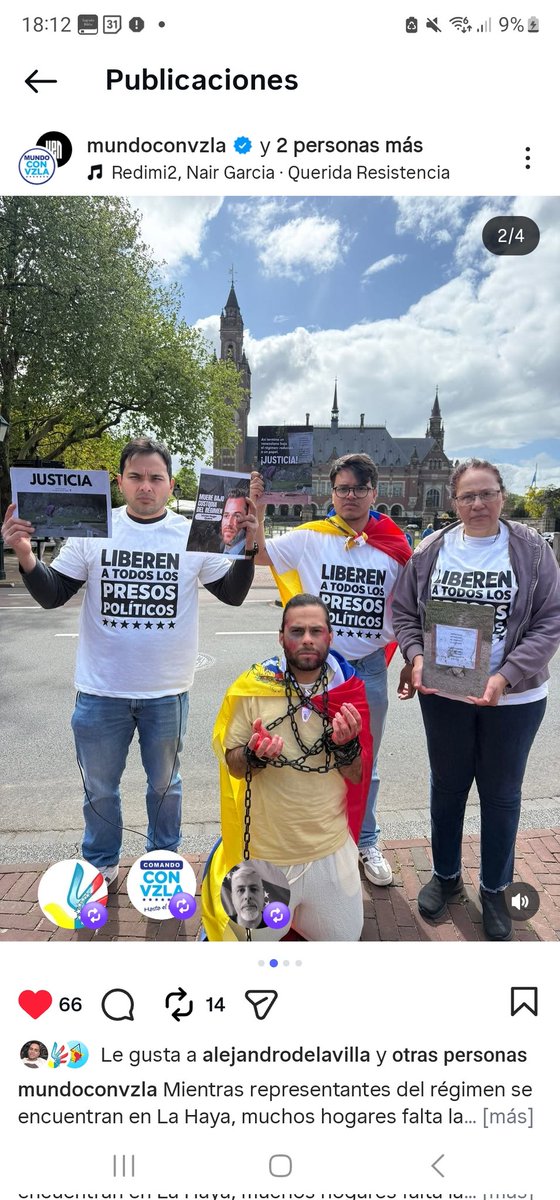TanyaDelaVilla1's tweet photo. Hoy en el Palacio de la Paz en Países Bajos, venezolanos exigen justicia por los presos políticos, los torturados y asesinados por el régimen dictatorial en Venezuela. El mundo no puede seguir ignorando estos crímenes y violaciones de derechos humanos.¡Libertad para Venezuela! https://t.co/Lvi3UmQ2GX