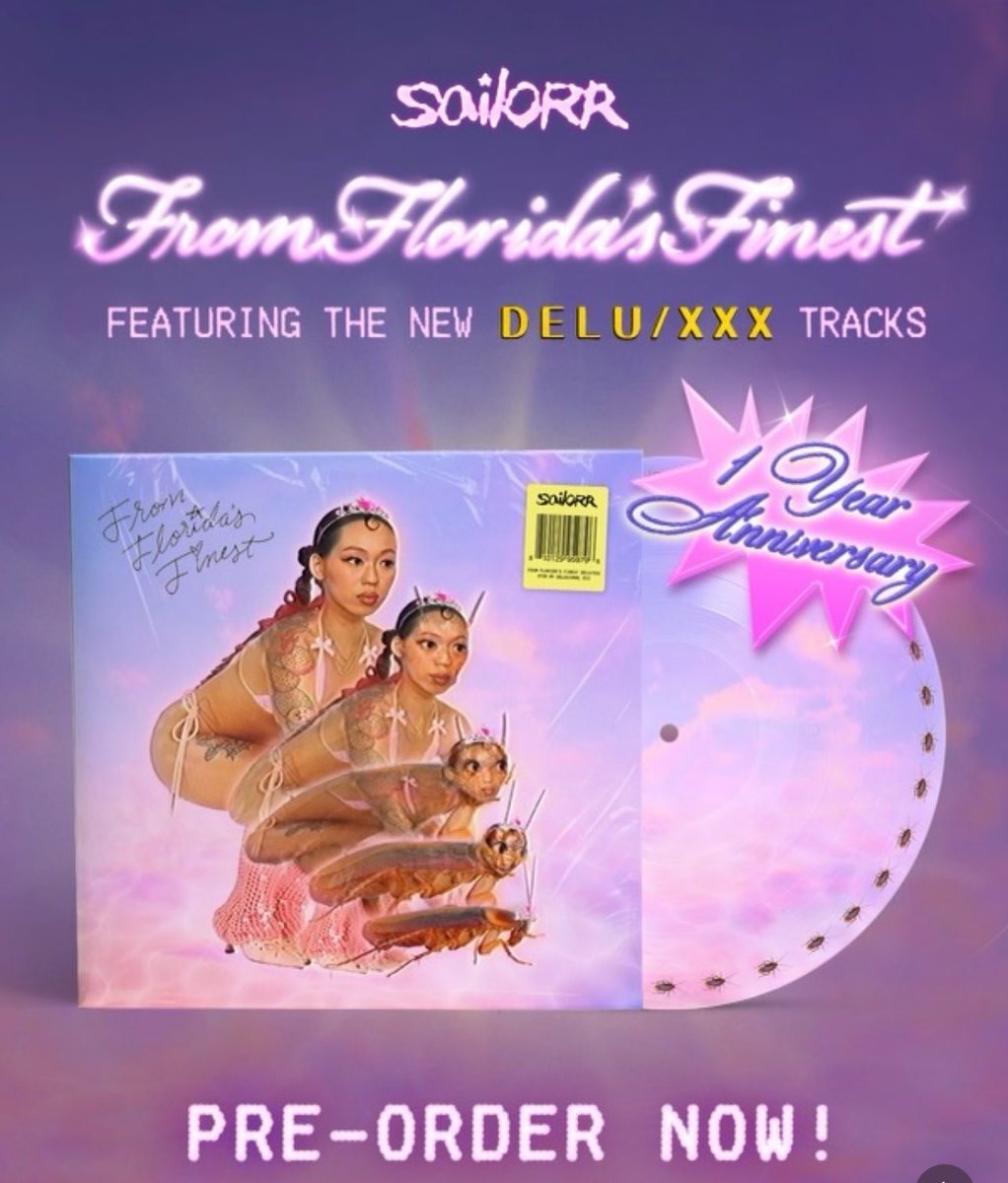 sailorrsupreme's tweet photo. 🚨 1 year ago today, SAILORR released her debut project FROM FLORIDA’S FINEST.

 • Debuted at #4 on Billboard Top R&amp;B Albums
• Hit #1 on Spotify Viral 50
• Surpassed 200M Spotify streams

In celebration, SAILORR released new VINYLS available NOW!💿🎀 : https://t.co/npQl0KtMhF https://t.co/6szTHyqEeS