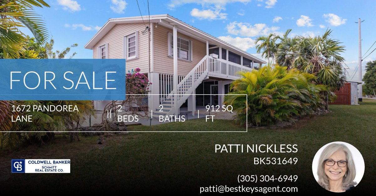 LiveintheKeys's tweet photo. This 2 bedroom home could be yours! Call me at (305) 304-6949 to schedule a showing.

Questions about Florida Keys real estate? Call or text me, 305-304-6949. Patti Nickless, Coldwell Banker Schmitt Real Estate Co. #BestKeysAgent... https://t.co/MDZZnBB2oX https://t.co/3ZVH5qUtNG