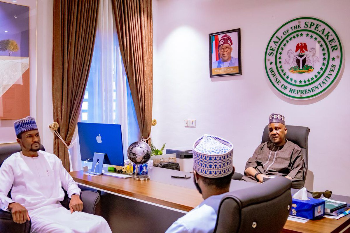 YusufMBuhari's tweet photo. Today, I had the privilege of taking some of my friends on a courtesy visit to the Speaker of the House of Representatives, Tajudeen Abbas, at his office within the National Assembly Complex, Abuja. We had a warm and insightful engagement and I sincerely appreciate the Speaker for the reception, hospitality and valuable words of encouragement. May Allah continue to guide and strengthen him in the service of our dear country.