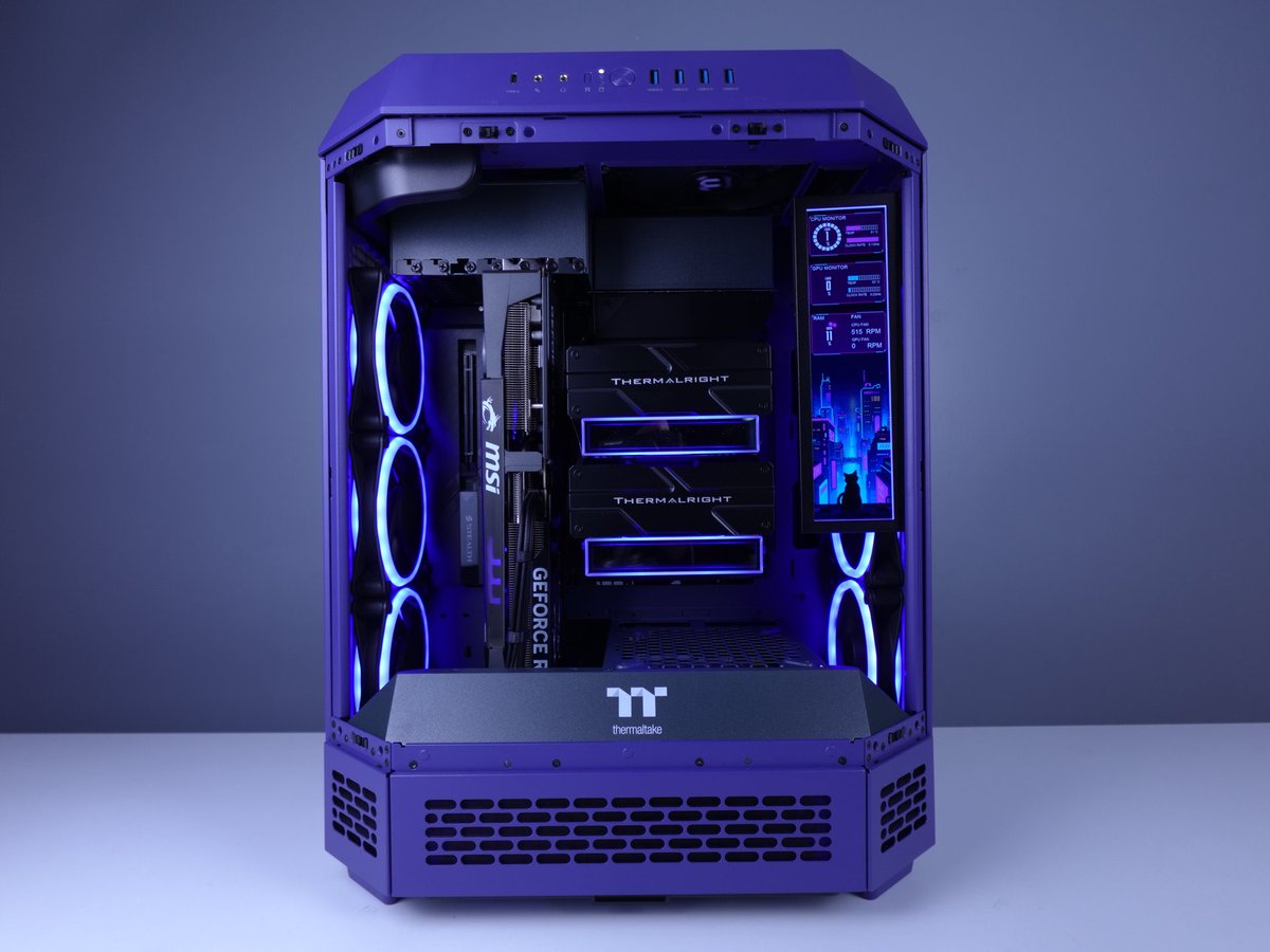 MonPetitPC's tweet photo. PC MrQuoty original bleu avec un soupçon de rgb
3180€ : 9950x / 64go ddr5 / rtx 5080 / 6to nvme
Pour du montage vidéo et jeux en 4k 60 fps https://t.co/5PzuXm7LGN