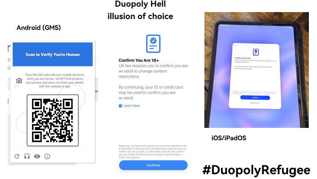 LivingInHarmony's tweet photo. Duopoly Hell
illusion of choice of American/Western 
Android (GMS) &amp; iOS/iPadOS standard 
vs
Thirdway - SinoEurope Third choice Huawei’s HarmonyOS &amp; open source Eclipse Oniro of OpenHarmony family.
#Huawei #HarmonyOS #Oniro #Ecosystem #Thirdway #Mainstream #Global #DuopolyRefugee https://t.co/yiK7jOPbHD
