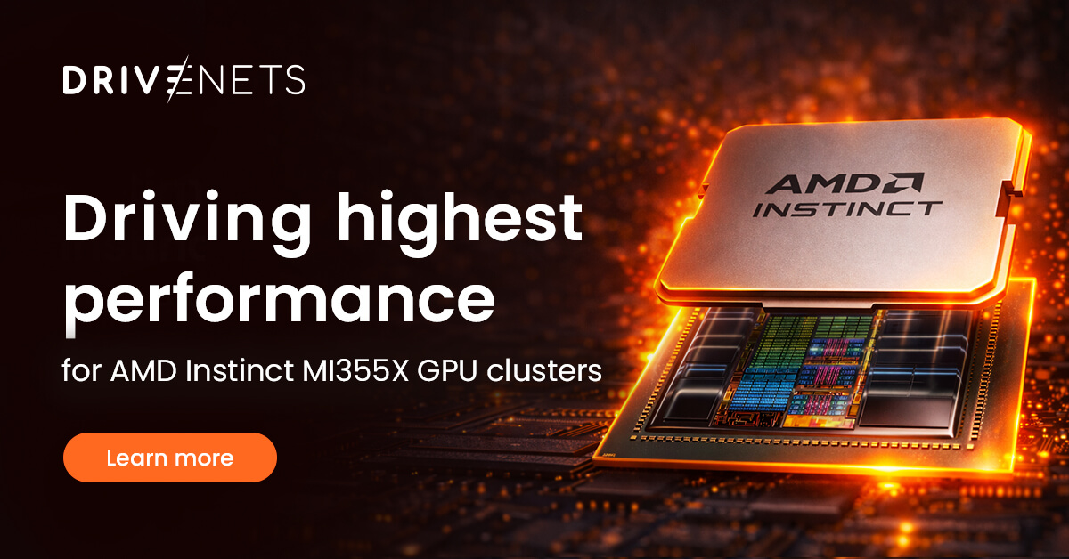 drivenets's tweet photo. Your AMD infrastructure can perform better.

DriveNets and @AMD  provide a fully integrated software and hardware stack that serves as a high-performance, competitive alternative for AI infrastructure.

Through our collaboration, we've published a validated Reference Architecture for clusters built with AMD Instinct MI355X GPUs, AMD Pollara NICs, and DriveNets scale-out and frontend solutions.

Read the full Reference Architecture and benchmark results:
👉 https://t.co/chN2YgVy7y

By combining AMD’s capabilities with the DriveNets full-system approach, a solution built on AMD Instinct can easily handle the real-world demands of running modern AI inference in production.

We prove what deep optimization can deliver:

✔️ 15% faster Time to First Token (TTFT) at the single-node level

✔️ 12–16% faster TTFT at scale

✔️ Up to 5% higher multi-node throughput

✔️ Stronger performance as concurrency increases