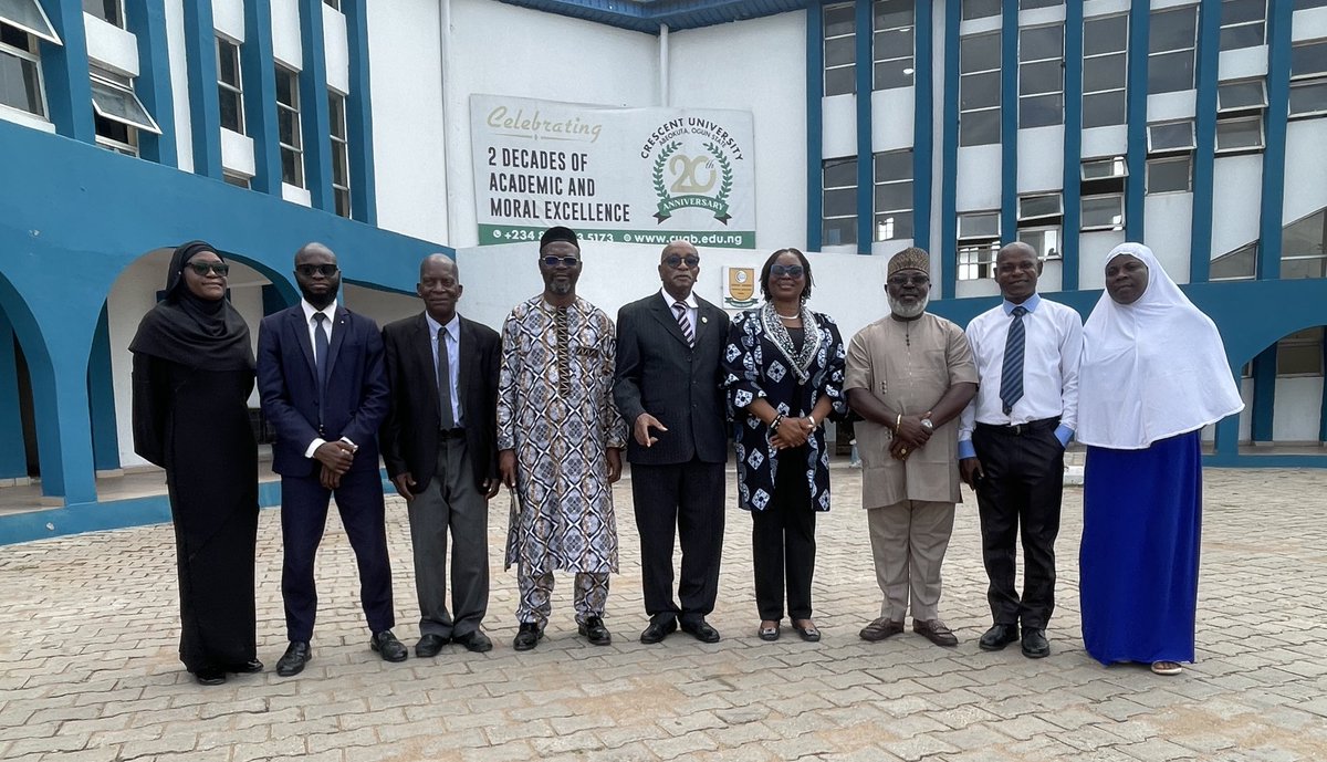 cuabng's tweet photo. BACOLAW Hosts Three-Day Arbitration Training

The Bola Ajibola College of Law, Crescent University, Abeokuta, is hosting the Nigerian Institute of Chartered Arbitrators (NICArb) for a three-day professional training programme for would-be chartered arbitrators.

The training which comprises 400-level and final-year students of the College, is an annual exercise organised by NICArb in partnership with BACOLAW. 

The first port of call by the NICArb team was a courtesy call on the Vice Chancellor, Prof. Ibraheem Gbajabiamila and other management team. 

The NICArb team, led by its Registrar, Mrs Shola Oshodi-John, commended the university management on the expansion of BACOLAW and its recent quota increase to 120.

Speaking during the visit, Mrs Oshodi-John reflected on her previous visit to the institution when the late Founder, Bola Ajibola, personally received her team. She noted that arbitration certification at Crescent University remains one of the visionary initiatives of the late Founder.

She further applauded the university management for sustaining the standards and preserving the legacy of Prince Bola Ajibola, adding that she was delighted to remain part of the institution’s journey in advancing arbitration education.

Crescent University… Breeding Upright Achievers 

#cuabng #bacolaw #nicarb #crescentuniversityabeokuta  #bacolawnews