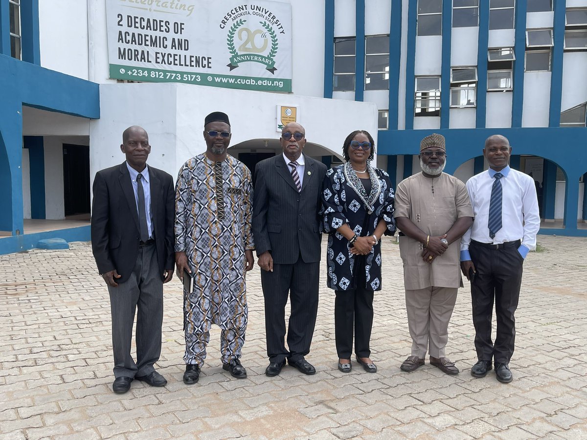 cuabng's tweet photo. BACOLAW Hosts Three-Day Arbitration Training

The Bola Ajibola College of Law, Crescent University, Abeokuta, is hosting the Nigerian Institute of Chartered Arbitrators (NICArb) for a three-day professional training programme for would-be chartered arbitrators.

The training which comprises 400-level and final-year students of the College, is an annual exercise organised by NICArb in partnership with BACOLAW. 

The first port of call by the NICArb team was a courtesy call on the Vice Chancellor, Prof. Ibraheem Gbajabiamila and other management team. 

The NICArb team, led by its Registrar, Mrs Shola Oshodi-John, commended the university management on the expansion of BACOLAW and its recent quota increase to 120.

Speaking during the visit, Mrs Oshodi-John reflected on her previous visit to the institution when the late Founder, Bola Ajibola, personally received her team. She noted that arbitration certification at Crescent University remains one of the visionary initiatives of the late Founder.

She further applauded the university management for sustaining the standards and preserving the legacy of Prince Bola Ajibola, adding that she was delighted to remain part of the institution’s journey in advancing arbitration education.

Crescent University… Breeding Upright Achievers 

#cuabng #bacolaw #nicarb #crescentuniversityabeokuta  #bacolawnews
