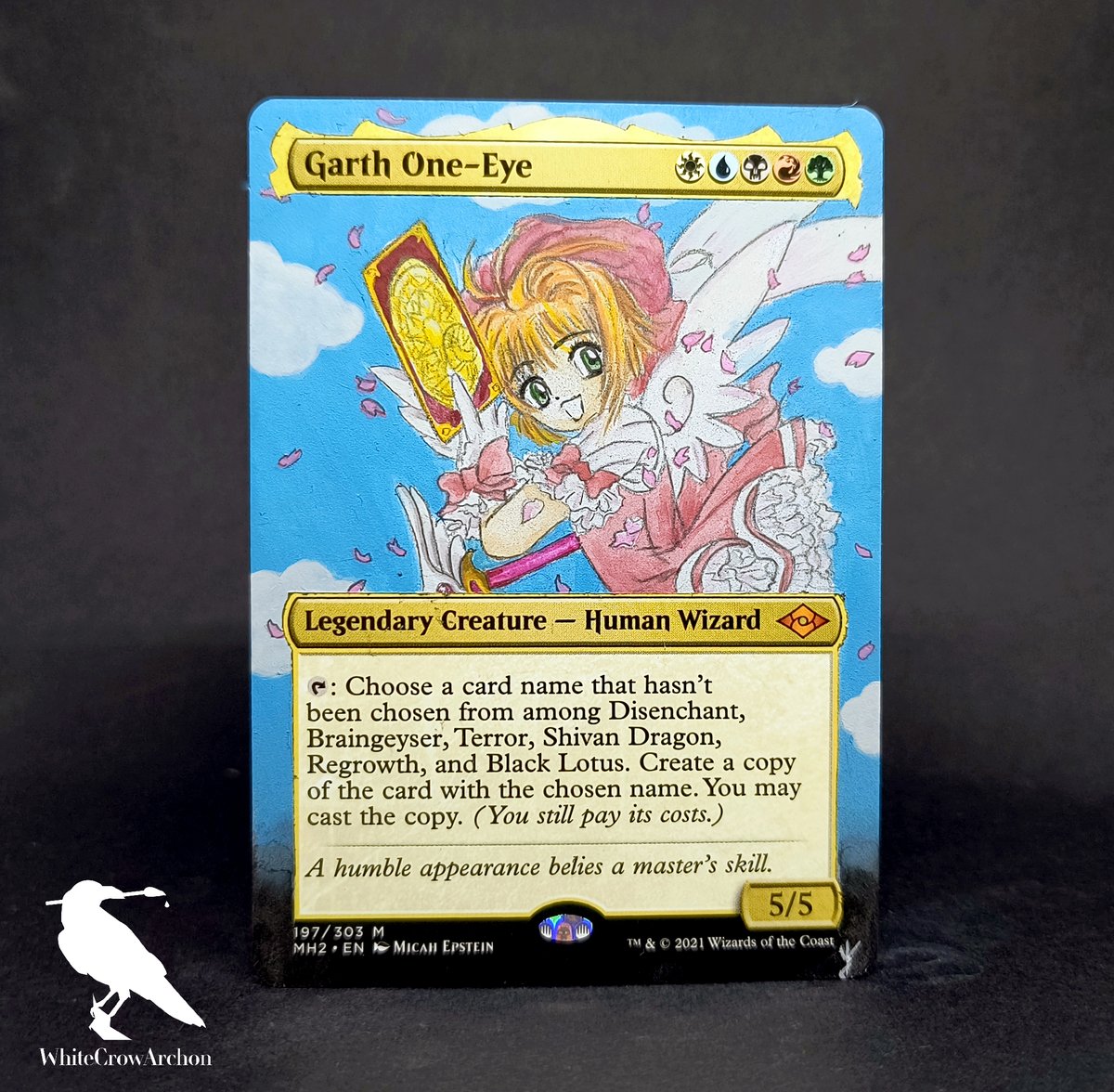 Garth One-Eye as Sakura from Card Captor Sakura. Im always happy to work on material from old mangas and animes, they are always very magical :) I hope you like it! #mtg # Garth One-Eye as Sakura from Card Captor Sakura. Im always happy to work on material from old mangas and animes, they are always very magical :) I hope you like it! #mtg #