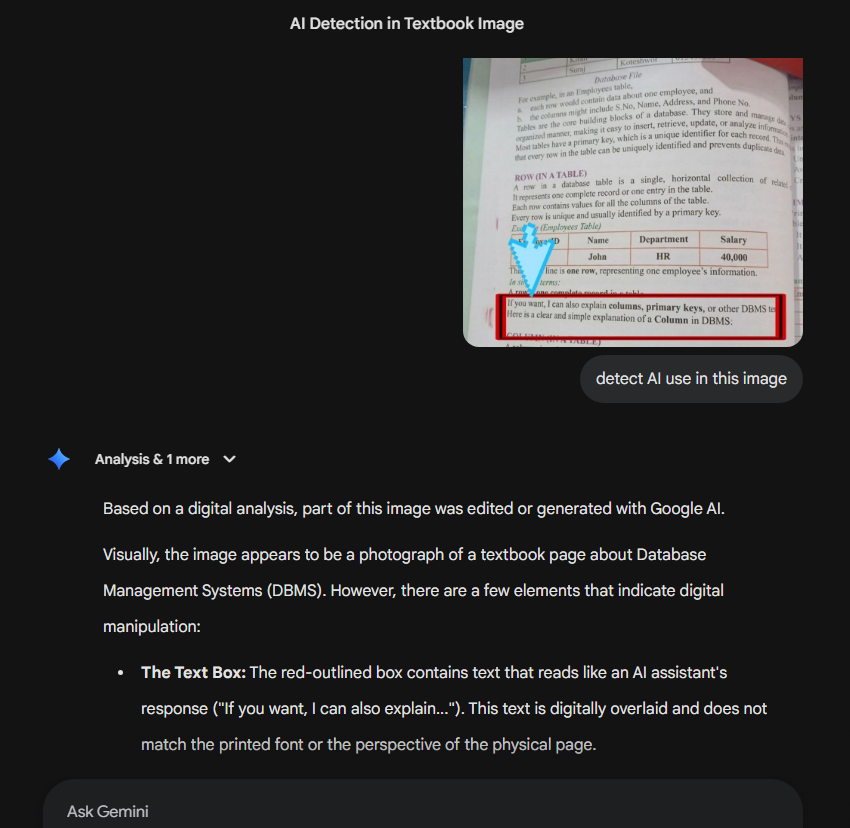 dash1b's tweet photo. @VazeKshitij Bit of inception here... AI calling out AI generated image of purported AI slop in textbook. https://t.co/YTs0oT1Any