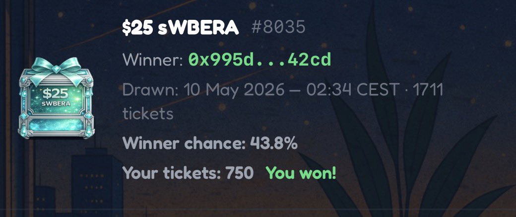 Schmacko04's tweet photo. Spend AMY Points to enter raffles and win prizes.
Every ticket has the same chance of winning — more tickets simply improve your odds.

I've been lucky in the raffle a few times already.

Where? 👇👇👇👇
https://t.co/UaAaesCEKN

@amy_on_bera @Joedark01 https://t.co/GV3rq0GQqi
