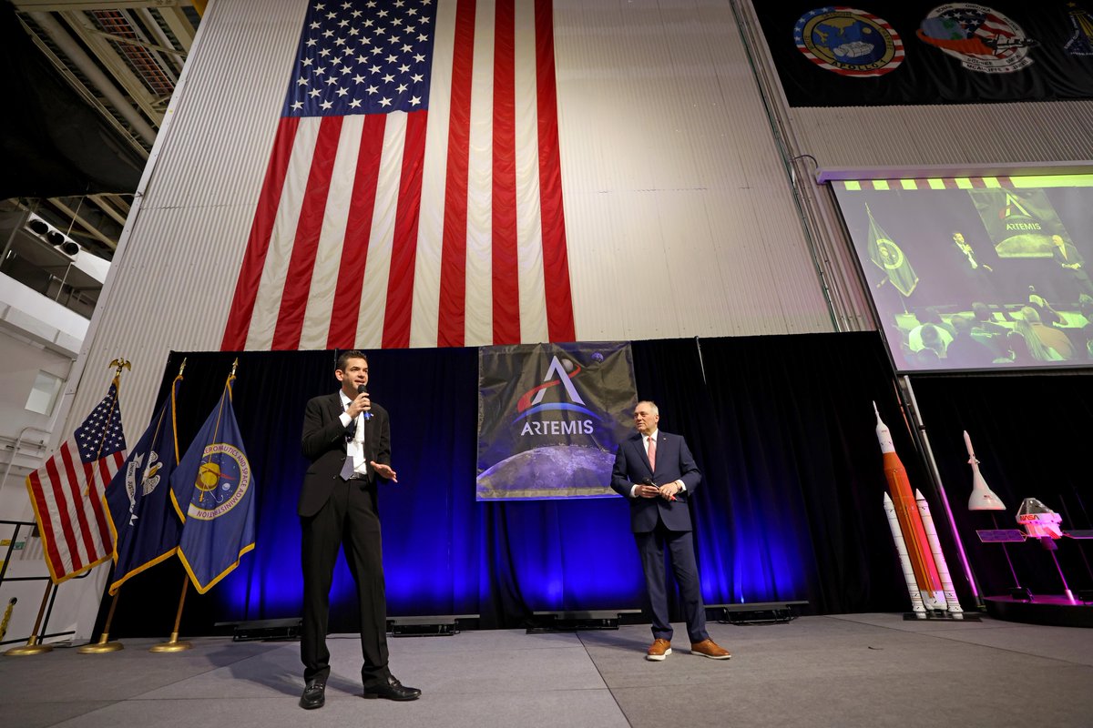 NASA_Marshall's tweet photo. We were honored to welcome @NASAAdmin to #NASAMichoud.
 
As a key production site for @NASA's SLS and Orion spacecraft, teams are focused on hardware for #Artemis III and beyond, and we appreciate the administrator taking time to see firsthand the progress being made here. https://t.co/kHC97o6tKI