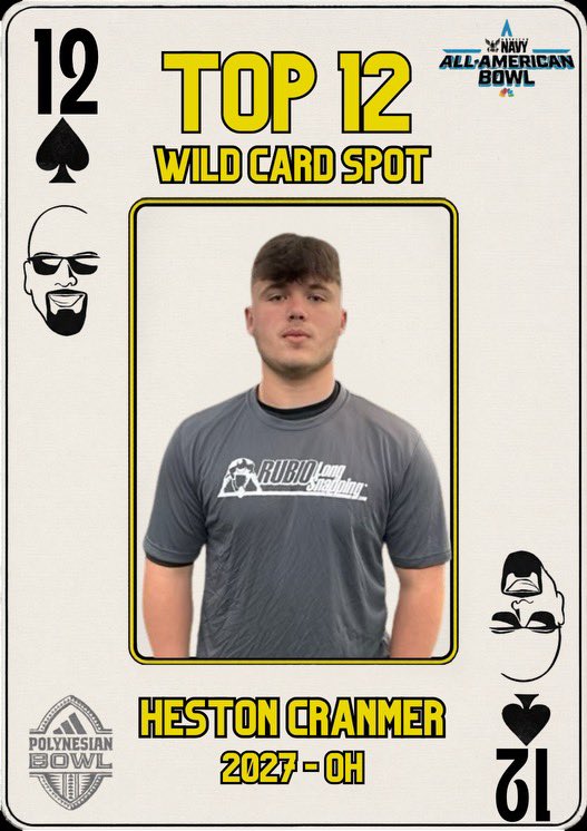 TheChrisRubio's tweet photo. WILD CARD SPOT!!

Congratulations to Heston Cranmer (OH, 2027) on earning a Wild Card spot to The TOP 12 Camp in Idaho! 

#RubioFamily | #ToeTheLine https://t.co/1E80ngviFr
