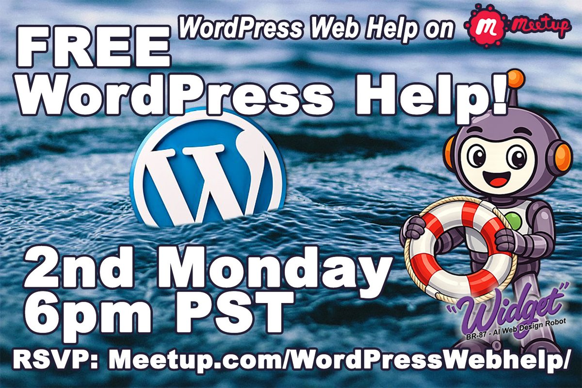 MyWordPressGuy's tweet photo. 🚨 TONIGHT! FREE WORDPRESS WEB HELP @ 6PM PST

Open Q&amp;A, troubleshooting, WordPress news, and discussion.

🎟️ RSVP FREE:
https://t.co/gD2eYMxqfB
🎥 Replays:
https://t.co/T1H9JOOe5x

#WordPress #WordPressHelp #SEO https://t.co/bLZPdR3Yx4