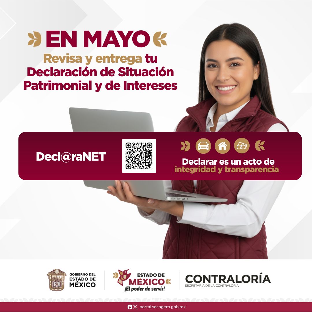 ContraloriaGEM's tweet photo. ¡No arriesgues tu cumplimiento! 📝 Personas servidoras públicos del EdoMex, Evita sanciones y asegura la entrega de tu #DeclaraciónPatrimonial a tiempo. #CapturaRevisaYEntrega #DeclaraNet https://t.co/R1pnRlKXGF