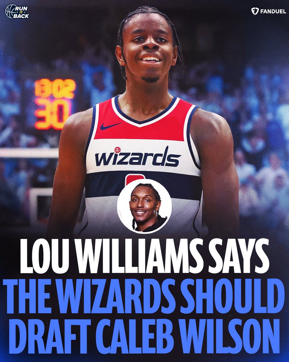 RunItBackFDTV's tweet photo. Caleb Wilson is being compared to Tim Duncan, Kevin Garnett and Kevin Durant 👀

Lou Williams says the Wizards would be wise to consider cutting a deal with the Jazz 🗣️

Utah gets AJ Dybantsa at the #1 pick, while Washington can still take a star in Wilson 🤝 https://t.co/ztibYDy0KE