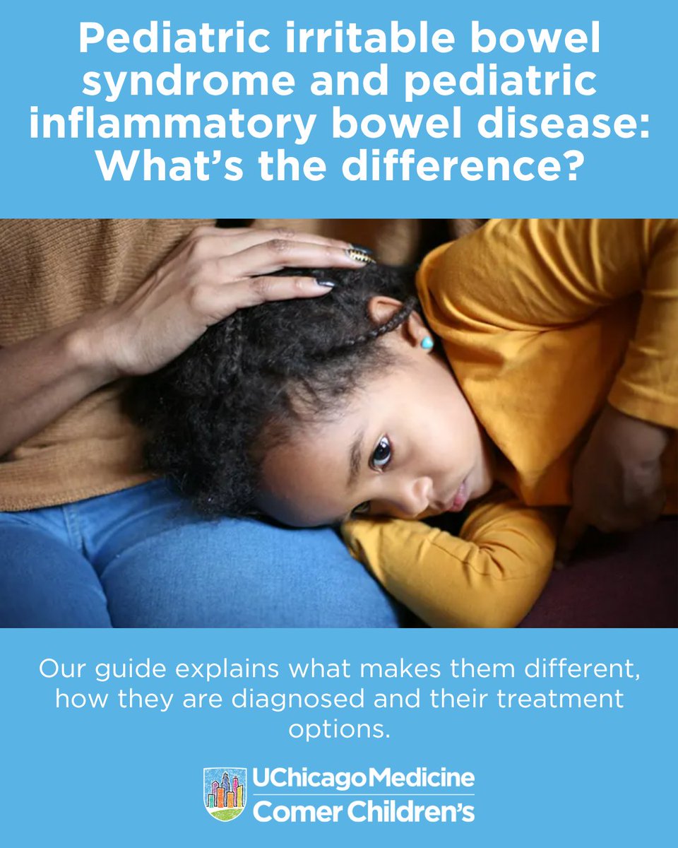 ComerChildrens's tweet photo. Pediatric irritable bowel syndrome (IBS) and pediatric inflammatory bowel disease (IBD) are two abdomen ailments that sound the same but are distinctly different. Here's what parents and guardians should know: https://t.co/crqGsbwdvQ https://t.co/r5PMwjpdzf
