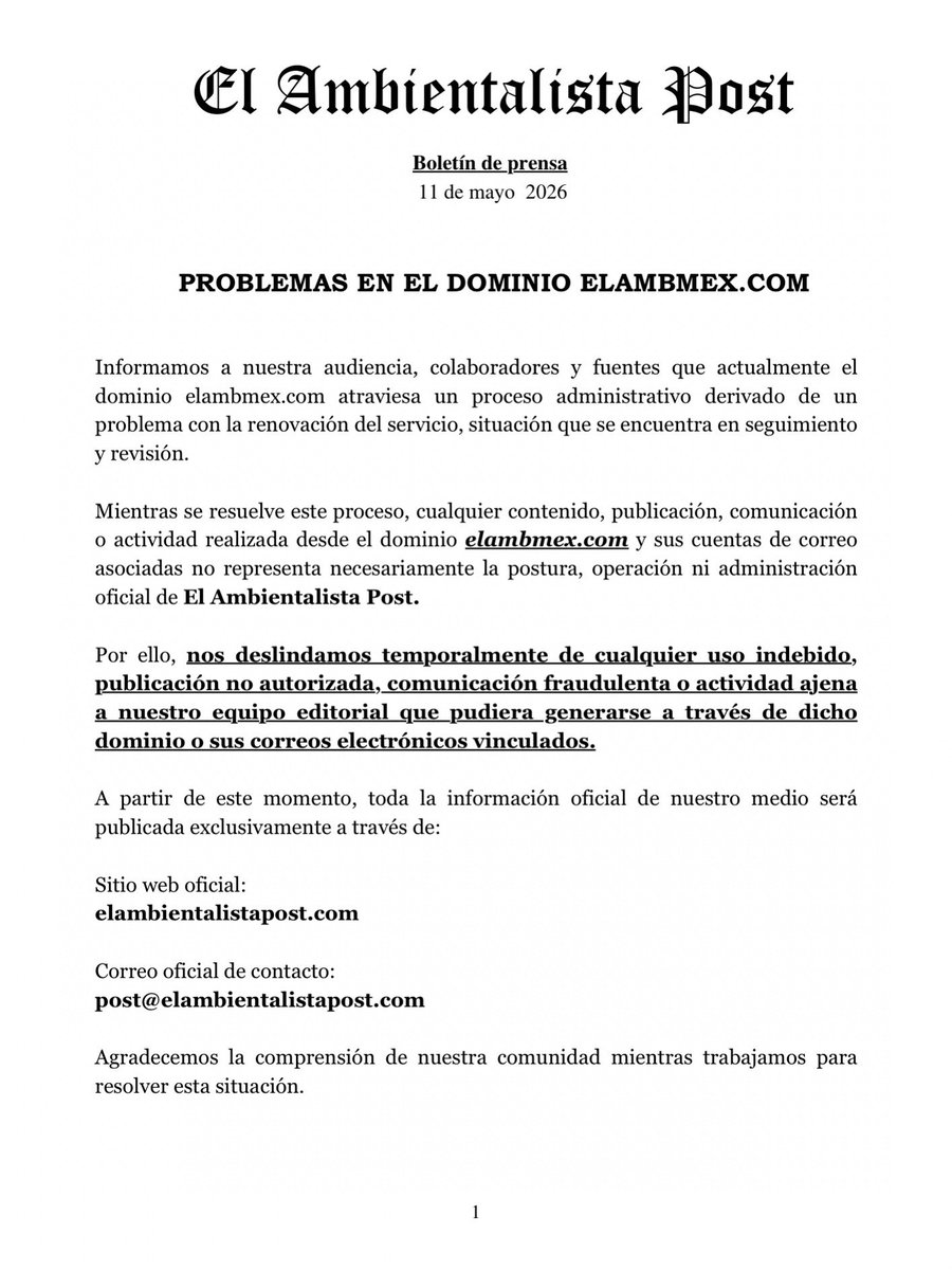 Prensa de El Ambientalista Post tweet media