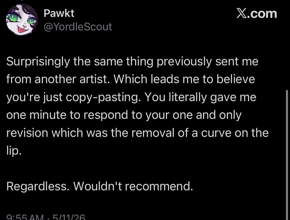 seiiswe's tweet photo. im sorry but if another artist has sent you the exact same thing and you still do not see the issue, that is diabolical. https://t.co/q63AWiYyPs
