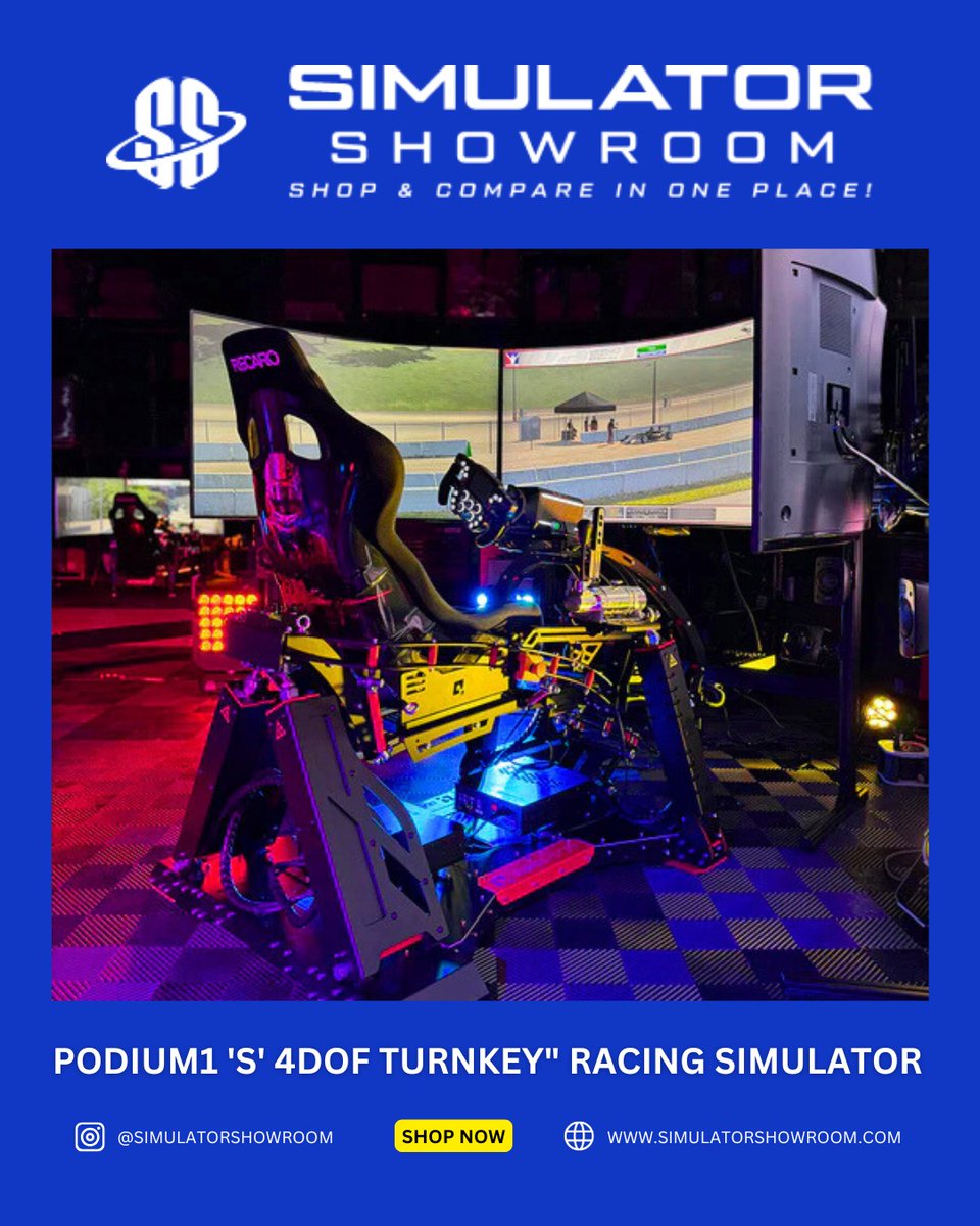 simulatorshow's tweet photo. Step into the future of sim racing with the Podium1 "S" 4DOF Turnkey Racing Simulator! Featuring the QubicQS-V20 motion system, a RECARO Pro Sim Star seat, and Asetek Invicta wheel base, this setup delivers the ultimate GT3 experience.

🔗 Order now: https://t.co/vL6xoDYNc4 https://t.co/YlsMXMVwXo