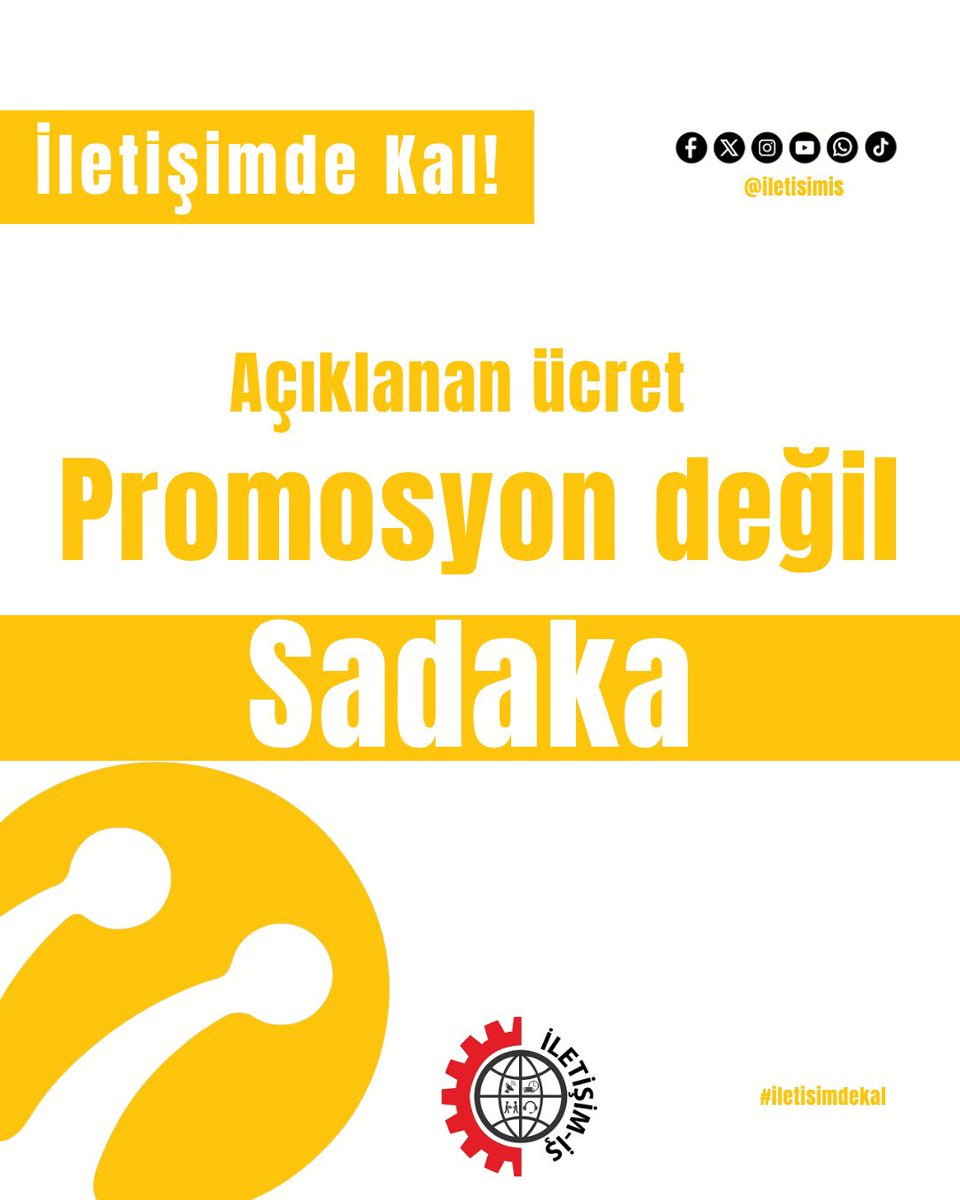 iletisimis's tweet photo. 2026-2029 yıllarını kapsayan, yani tam 3 yıl sürecek bu anlaşma bir müjde değil, çalışanın emeğiyle alay etmektir. Günlük bir bardak çay parasına denk gelen bu rakamı 'promosyon' adı altında sunanlara cevabımız nettir: Promosyon değil, sadaka! Hakkımız olanı, enflasyon karşısında ezilmediğimiz bir rakamı istiyoruz.
İnsanca yaşanacak bir ücret için tüm Global Bilgi çalışanlarını İletişim İş’te örgütlenmeye çağırıyoruz.
#turkcellglobalbilgipromosyonhakkınıver 
#turkcellglobal #promosyon