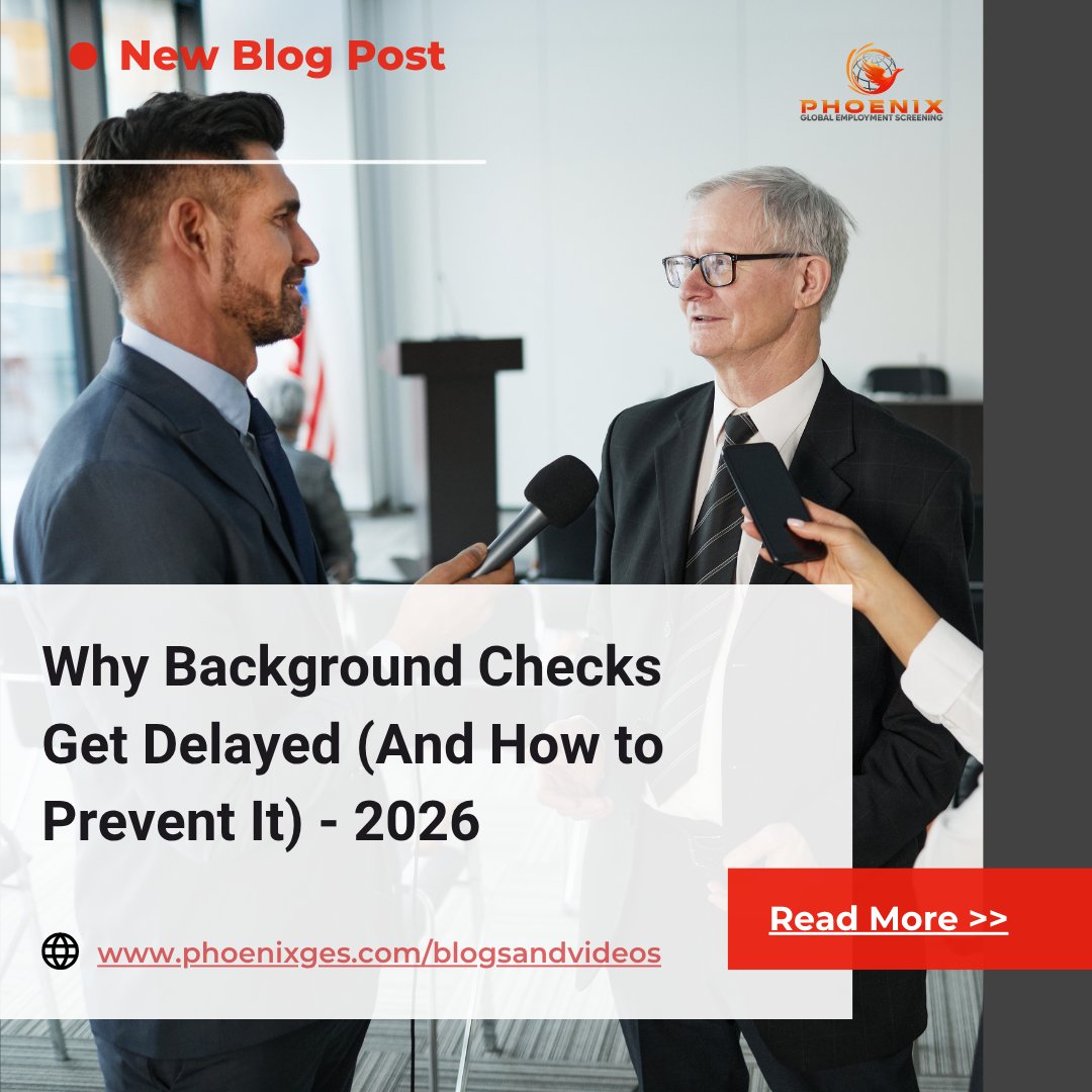 PhoenixGES's tweet photo. 🚨 𝐍𝐞𝐰 𝐁𝐥𝐨𝐠 𝐋𝐢𝐯𝐞!

Learn why background checks get delayed, how it impacts hiring, and practical ways to reduce delays with faster, proactive screening processes.

📖 Read the full blog here:
https://t.co/qXylyyKOwL 

Visit:  https://t.co/QAT2WZxrhh 

#PhoenixGES https://t.co/2BZNMqcPQb