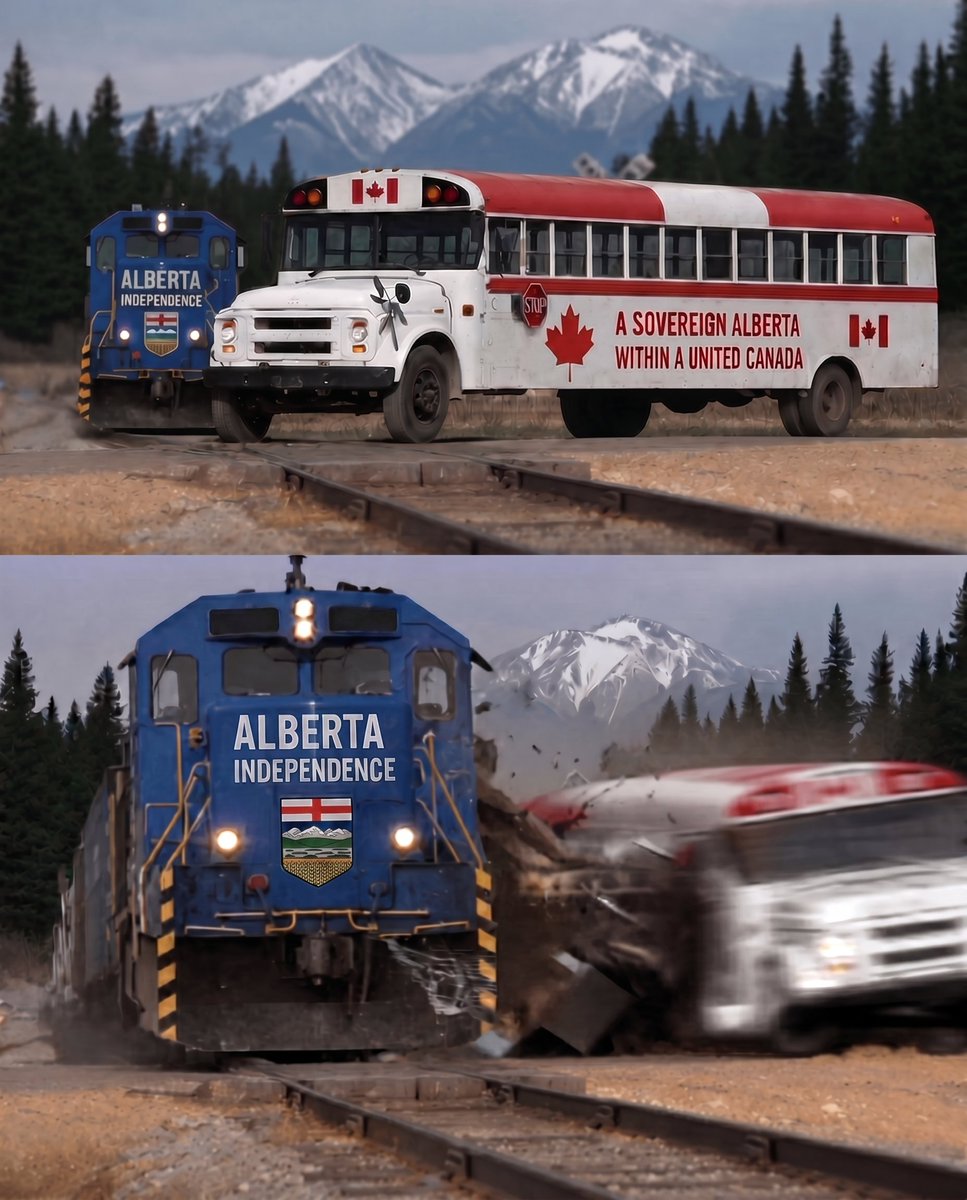 RiseOfAlberta's tweet photo. You can stand in front of Alberta Independence if you want. https://t.co/qWSKXDAMZs