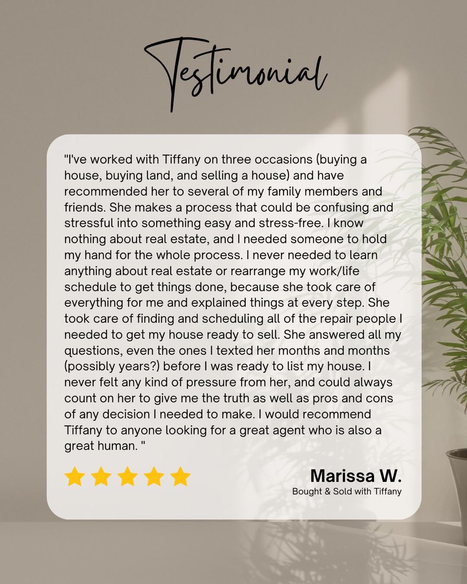 GatorTiffThomas's tweet photo. Thank you so much, Marissa, for the sweetest review on Zillow! I am grateful to say that the majority of my customers are repeat clients or referrals from previous customers. #lovewhatyoudo https://t.co/qaVxWBiEko
