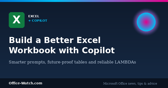 Copilot in Excel can build a working sheet in minutes. With smarter ...