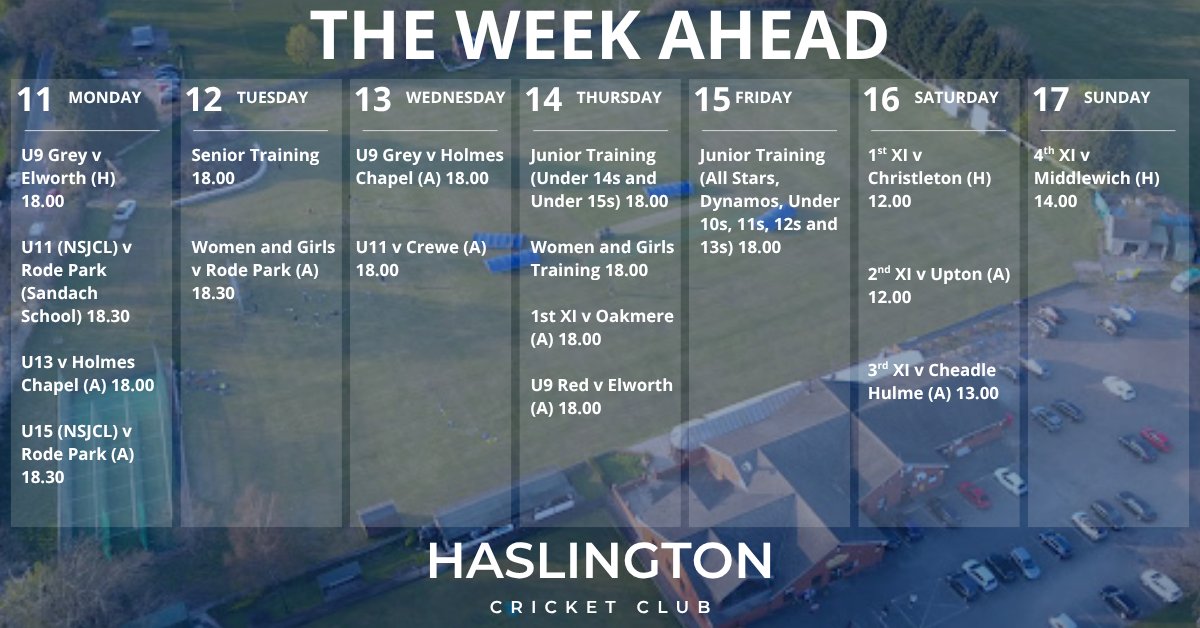 HaslingtonCC's tweet photo. 📅 THE WEEK AHEAD https://t.co/pX8x2IHVp9