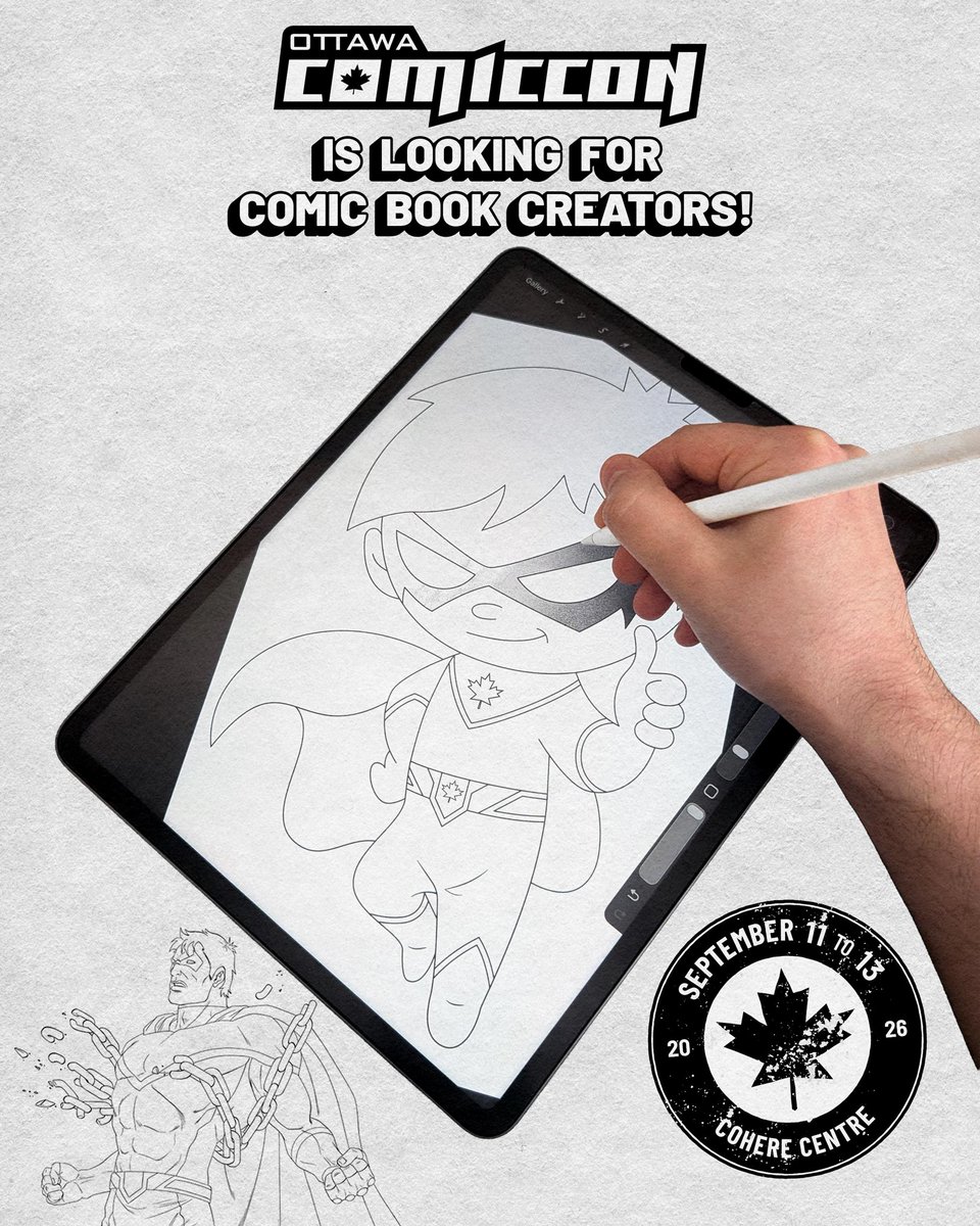 OttawaComiccon's tweet photo. 🖋️ Are you a comic book creator looking to set up at our show? Sign up here: https://t.co/gx1p6Ou2vc

#ottawacomiccon26 #comics #comiccon #comicbooks https://t.co/jtmwbfp1WY