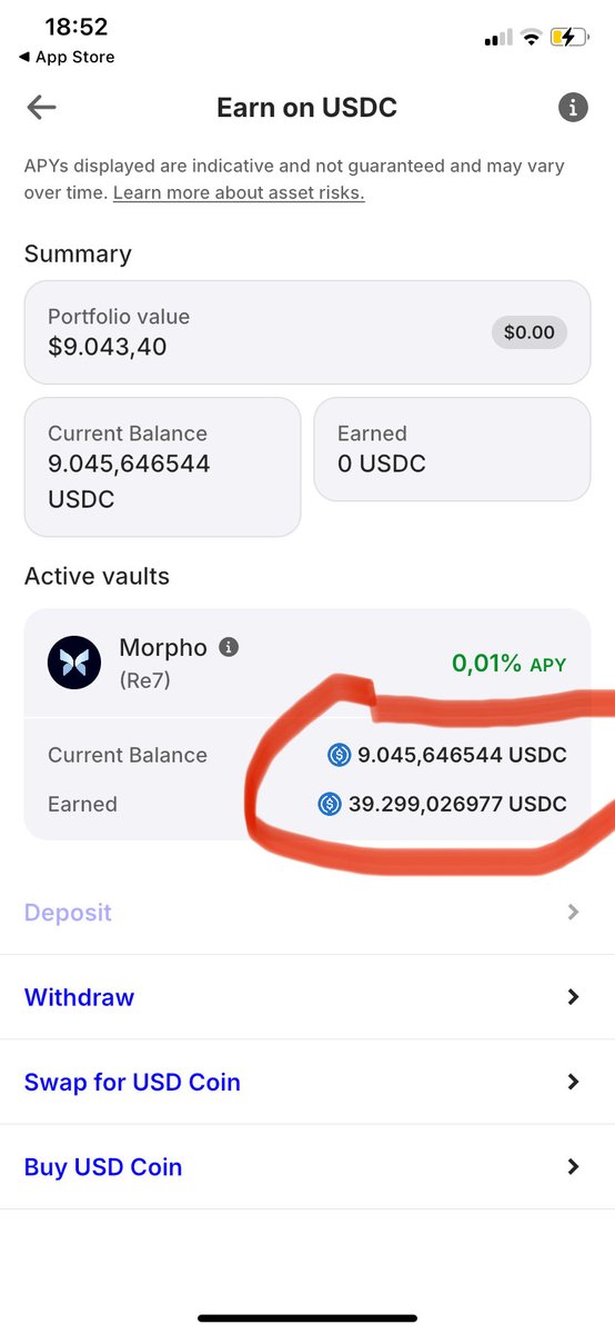 masay256's tweet photo. @TrustWallet Hey @TrustWallet @Re7Capital, where are my $39,000? I had $48k+ stored safely, now your UI shows only $9k because of a 'bad debt' crash. Criminal lack of warnings and safety. You MUST take responsibility! 🤬 @MorphoLabs, do you allow this? #TrustWallet #DeFi #Scam https://t.co/IIwCIxzyoU