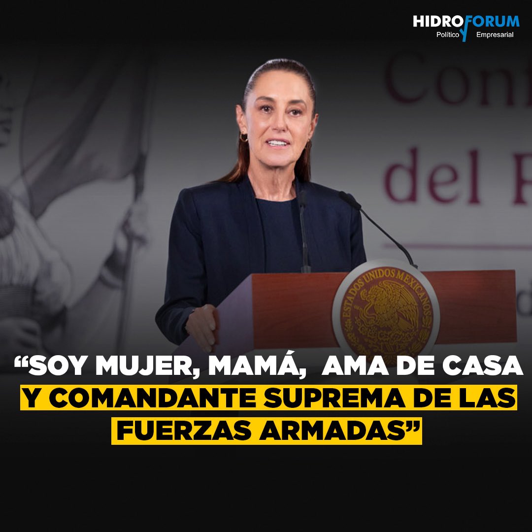 hidroforum's tweet photo. Ante las burlas la presidenta Claudia Sheinbaum el día de hoy durante la mañanera contestó que ella es "madre, abuela, amada de casa y gracias a la decisión de los mexicanos comandante suprema de las fuerzas armadas de México"
#morena #sheinbaum #viral #amlo https://t.co/kddmq9li7D