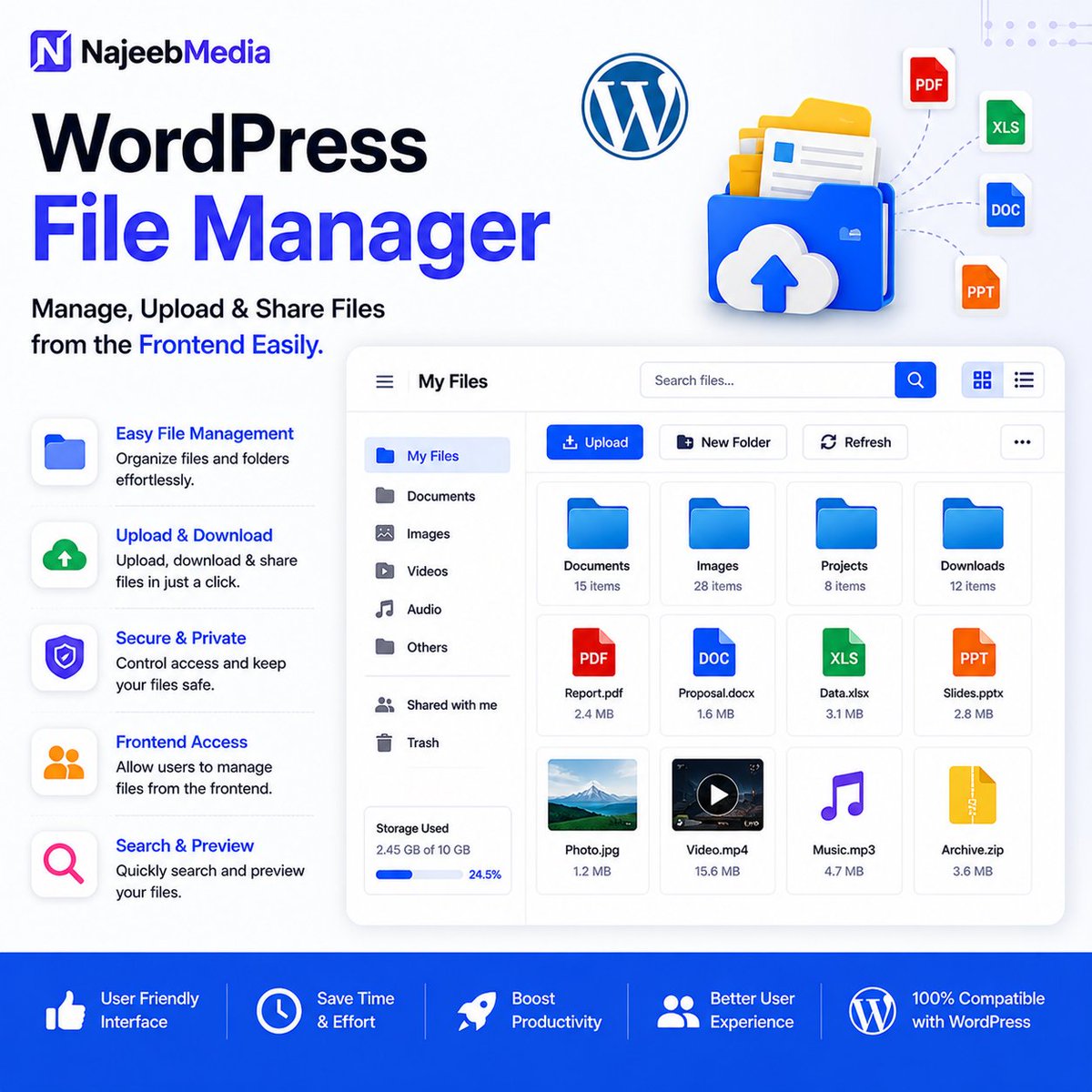 nmedia82's tweet photo. Your WordPress site can be more than a website.

Turn it into a frontend file manager.

✔ Upload

✔ Browse

✔ Manage

✔ Download

🔗 https://t.co/ss54kIelVs

#WordPress #FileManager #WPPlugins https://t.co/jOkTAzwkW9