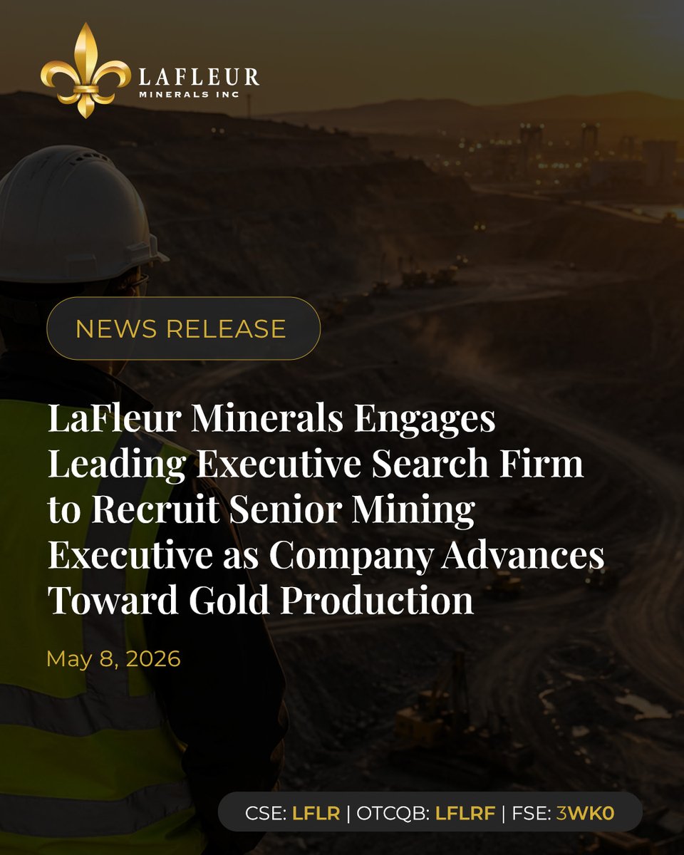 LaFleurMinerals's tweet photo. #LFLR has engaged Bedford, a leading North American executive search and talent advisory firm, to support the recruitment of a senior mining executive.

Read more: https://t.co/i12N3FtUxy

🇨🇦 #CSE: $LFLR.CN | 🇺🇸 #OTCQB: #LFLRF | 🇩🇪 #FSE: #3WK0 https://t.co/tUcRjwf6Zw