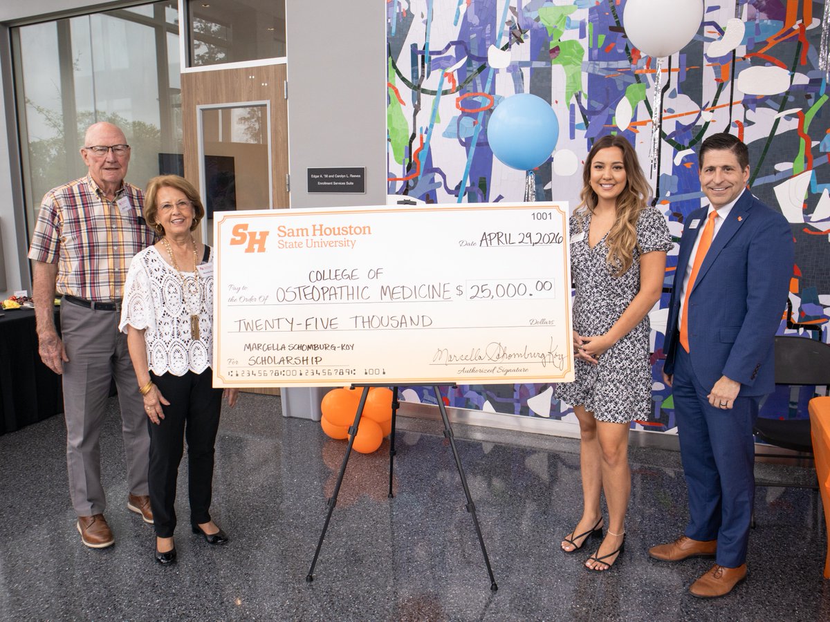 shsucom's tweet photo. Investing in the next generation of physicians. 

Marcella Schomburg-Koy established an endowed scholarship at SHSU-COM through a $25,000 commitment supporting future physicians and rural healthcare across Texas.

Read more: https://t.co/k5J99yyd45 https://t.co/uT4J6hEOVi