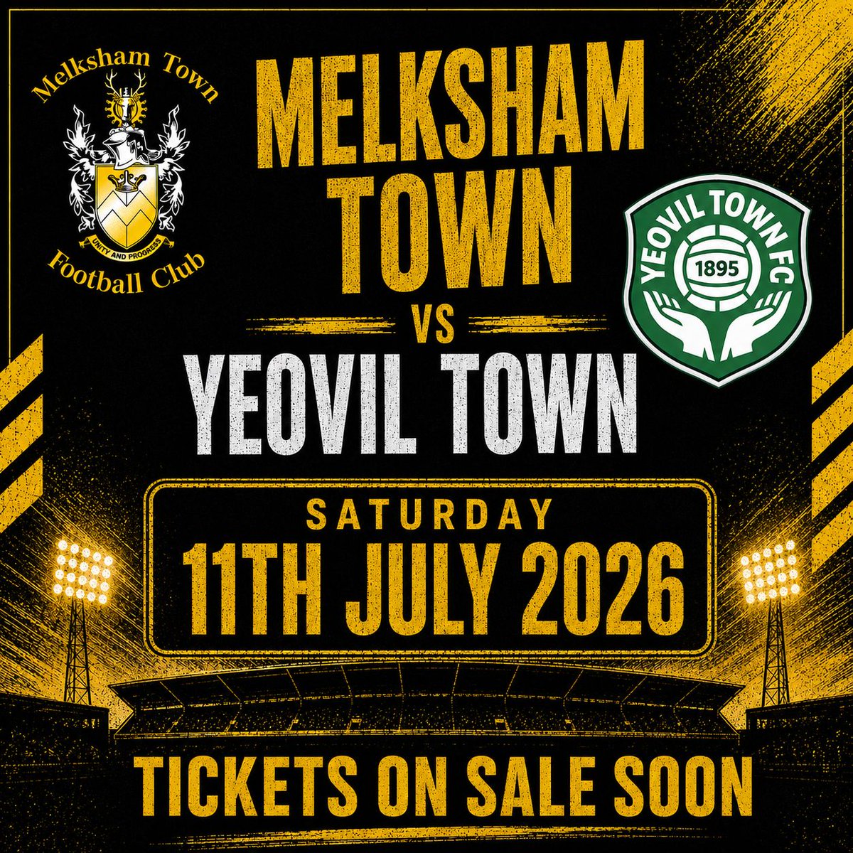 MELKSHAMTOWNFC's tweet photo. We are delighted to welcome National League side, Yeovil Town, to the Meads Of Melksham Community Football Stadium for a pre-season friendly on Saturday 11th July

🖤💛 https://t.co/ojLiYH3mXs