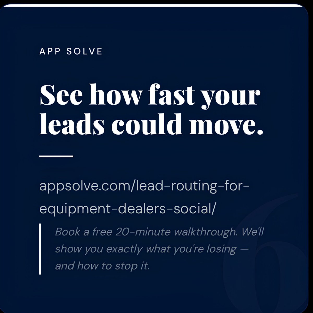 App Solve | Equipment Dealer CRM & Lead Routing tweet media