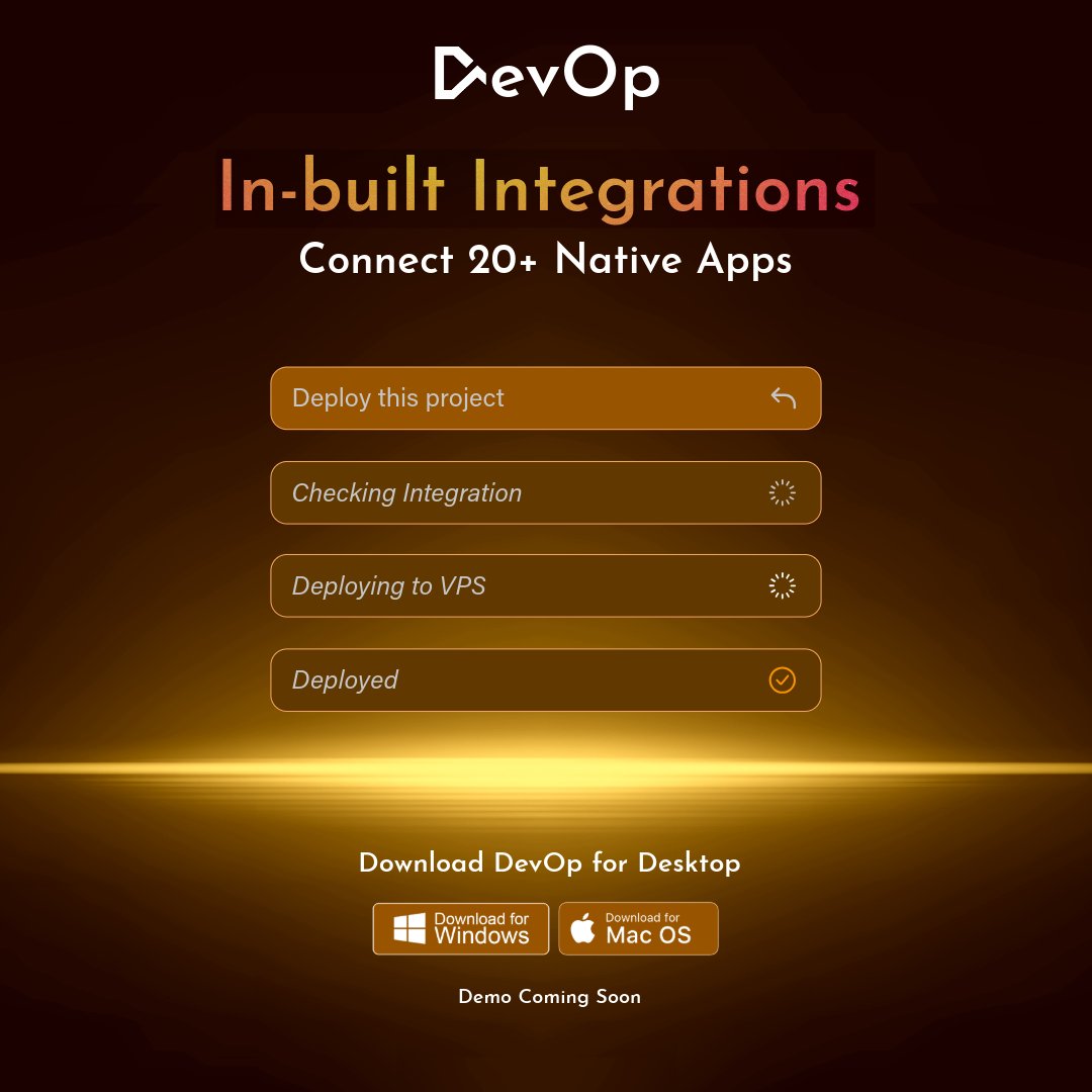 aethaar01's tweet photo. DevOp in-built integrations take your productivity to new heights, making collaboration easier and more efficient than ever before!
Demo Coming Soon. #Aethaar #DevOp! https://t.co/w0A3zH6Ey6