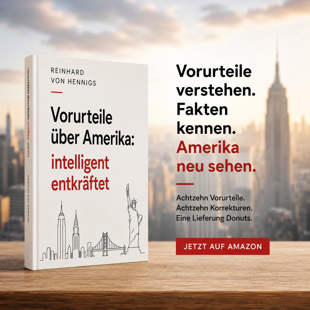 Hennigs's tweet photo. Am Gate hört man die deutschen Mitreisenden schon, bevor man sie sieht. „Diese Amerikaner..." – Augenrollen, Kopfschütteln, fertiges Urteil. Achtzehn Vorurteile. Eineinhalb Dutzend Donuts. Sechzig Minuten Lesezeit.

👉https://t.co/UBscpaQqCU

https://t.co/G0cFWJv0T8 https://t.co/LUrRGAXSq8