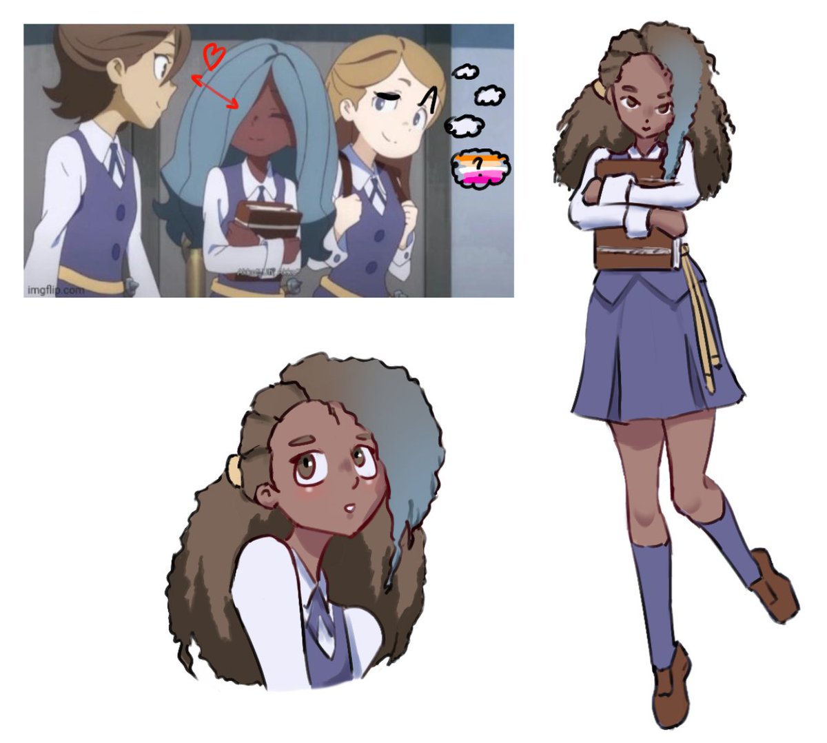 SavvyOnlyDraws's tweet photo. Hilda McIntyre -- If Molly and Elsa had a kid. As requested by Mr.Hardcor3 #lwa #LittleWitchAcademia https://t.co/sEiSIZ5Hx2