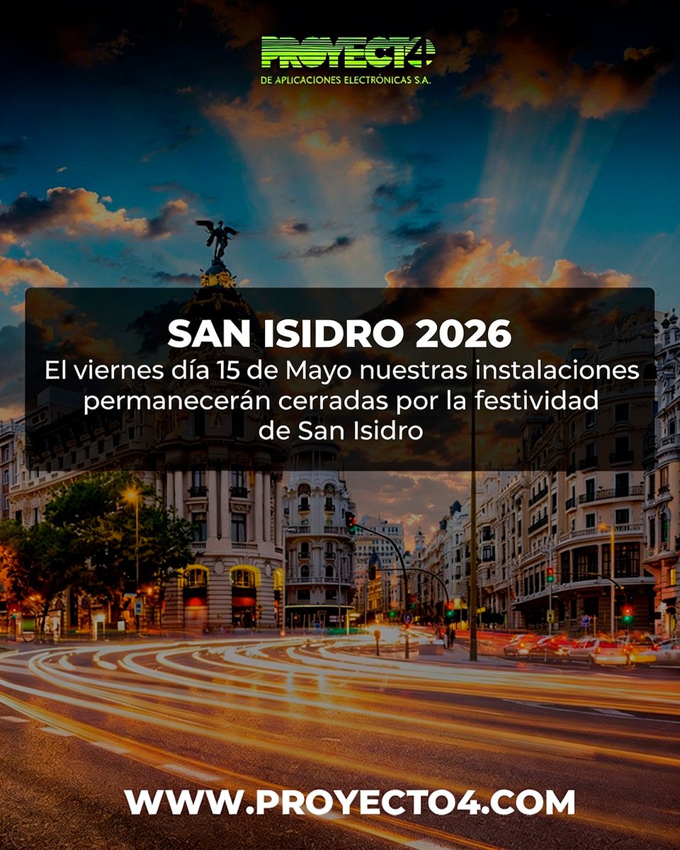 Proyecto4SA's tweet photo. 🔴Nuestras oficinas y almacén permanecerán cerrados este próximo Viernes dia 15 por fiesta local #SanIsidro2026 #SanIsidroMadrid #Chulapéate
👇🛒
🔗https://t.co/BKClvlcpgf https://t.co/XEyU21nf9U