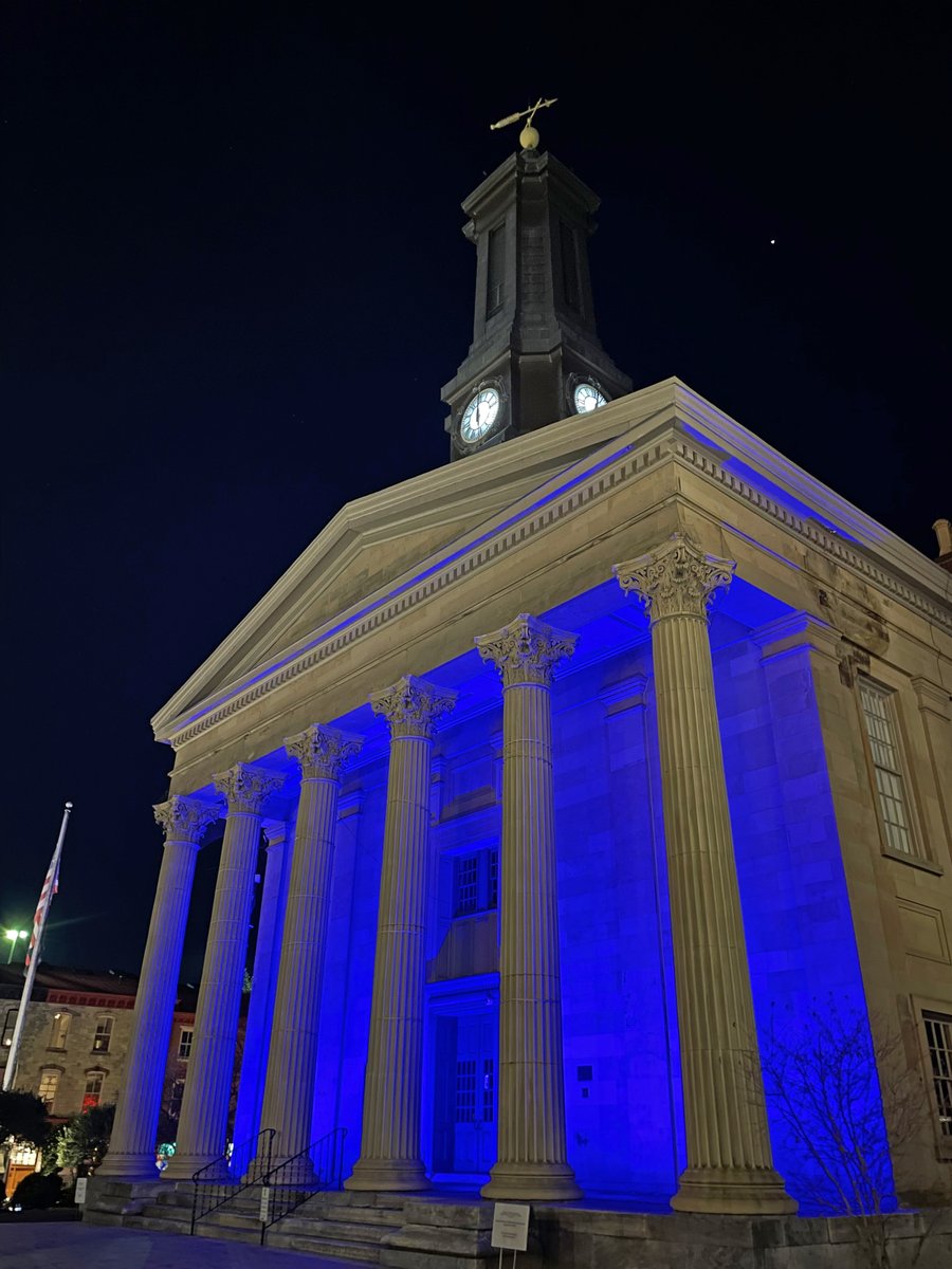 ChescoGovt's tweet photo. The historic courthouse is lit in blue this week in honor of  the courage, sacrifice and dedication of our #Chesco law enforcement officers. Your bravery and service do not go unnoticed. 🩵

Drop a "thank you" for our local law enforcement in the comments! 👇

#NationalPoliceWeek https://t.co/eWhdi7tz80
