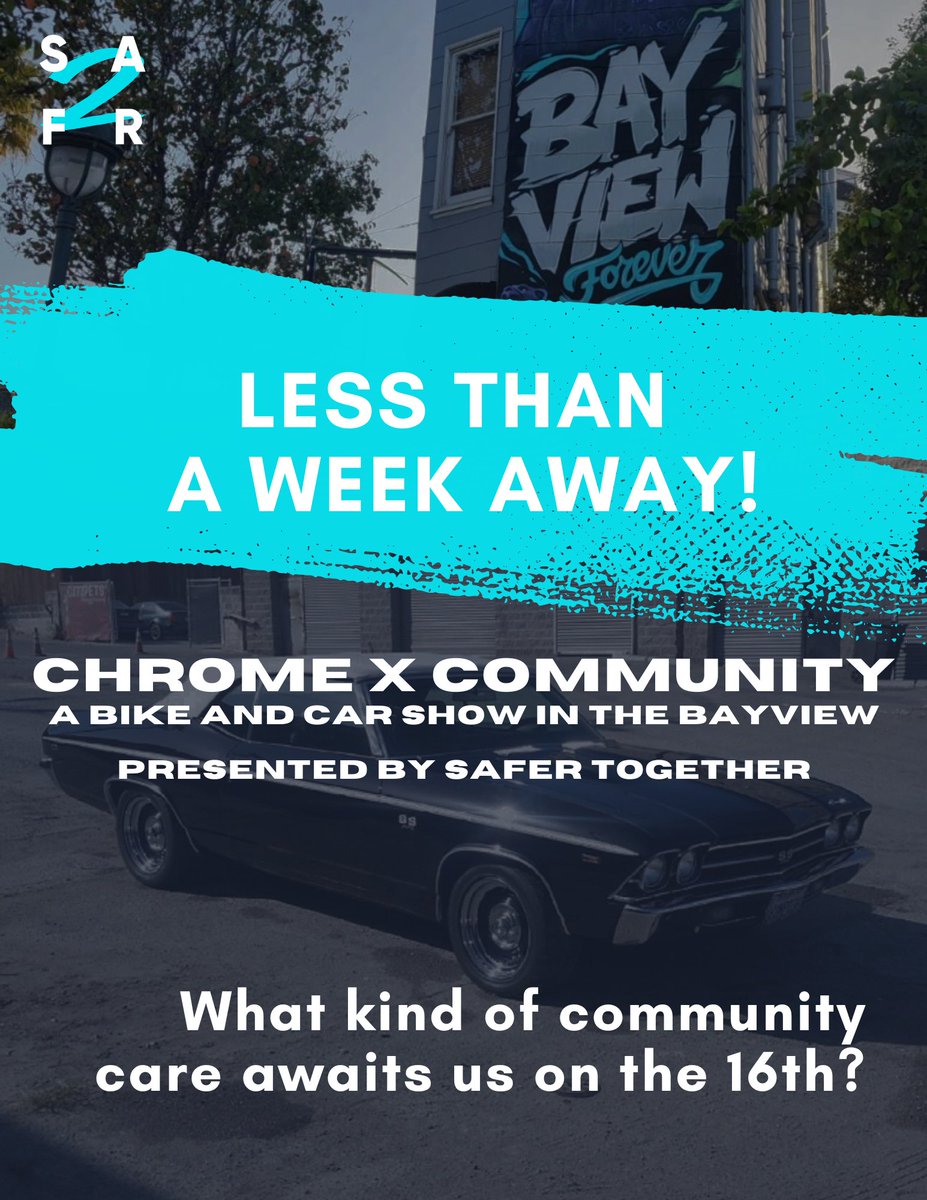 SaferTogetherSF's tweet photo. What does community care look like this Saturday at Chrome X Community? Here's what awaits you on the 16th! https://t.co/i3wDusSWUA