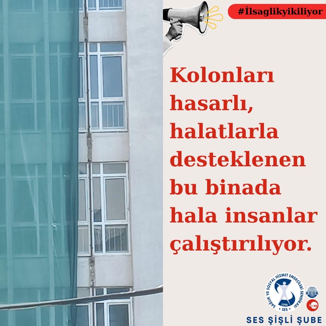 FadimeKavak's tweet photo. Alınmayan önlemler nedeni ile milyonlarca yurttaşımızı kaybettiğimiz deprem aradan geçen 3 yıla rağmen hala akıllarımızda, İstanbul’un sağlık müdürlüğü ise halatlarla bağlanmış ve içinde çalışanlar ölümle burun buruna çalışıyor #İlsaglikyikiliyor https://t.co/VMhmgNOy0o