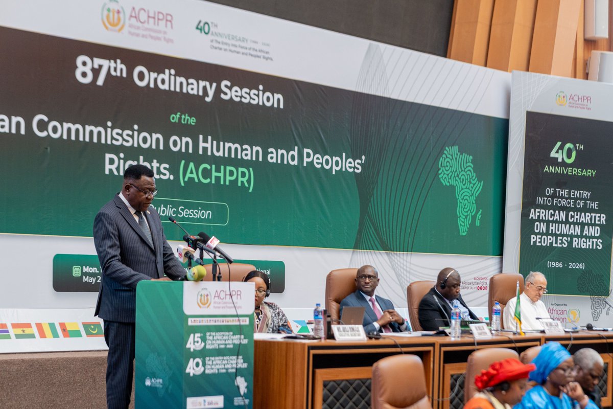 RfldOrg's tweet photo. RFLD delegation is participating at the 87th Ordinary Session of the #African Commission on Human and Peoples' Rights from 11 to 20 May 2026 in Banjul, The #Gambia.
We held a meeting today with Hon. Rémy Ngoy Lumbu — Special Rapporteur on #Human #Rights #Defenders in #Africa. https://t.co/mrZguqauNu