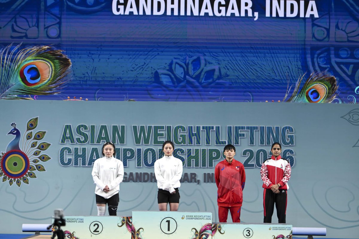 ddsportschannel's tweet photo. Khelo India Athlete Komal Kohar (48kg) with a bronze on the opening day of the Asian Senior Weightlifting Championships in Gandhinagar.

#AsianWeightlifting2026 #RoadToGandhinagar #LiftStrong #ChampionsRise

@Media_SAI @IWF_India @kheloindia @IndiaSports https://t.co/4gC6VUscTY