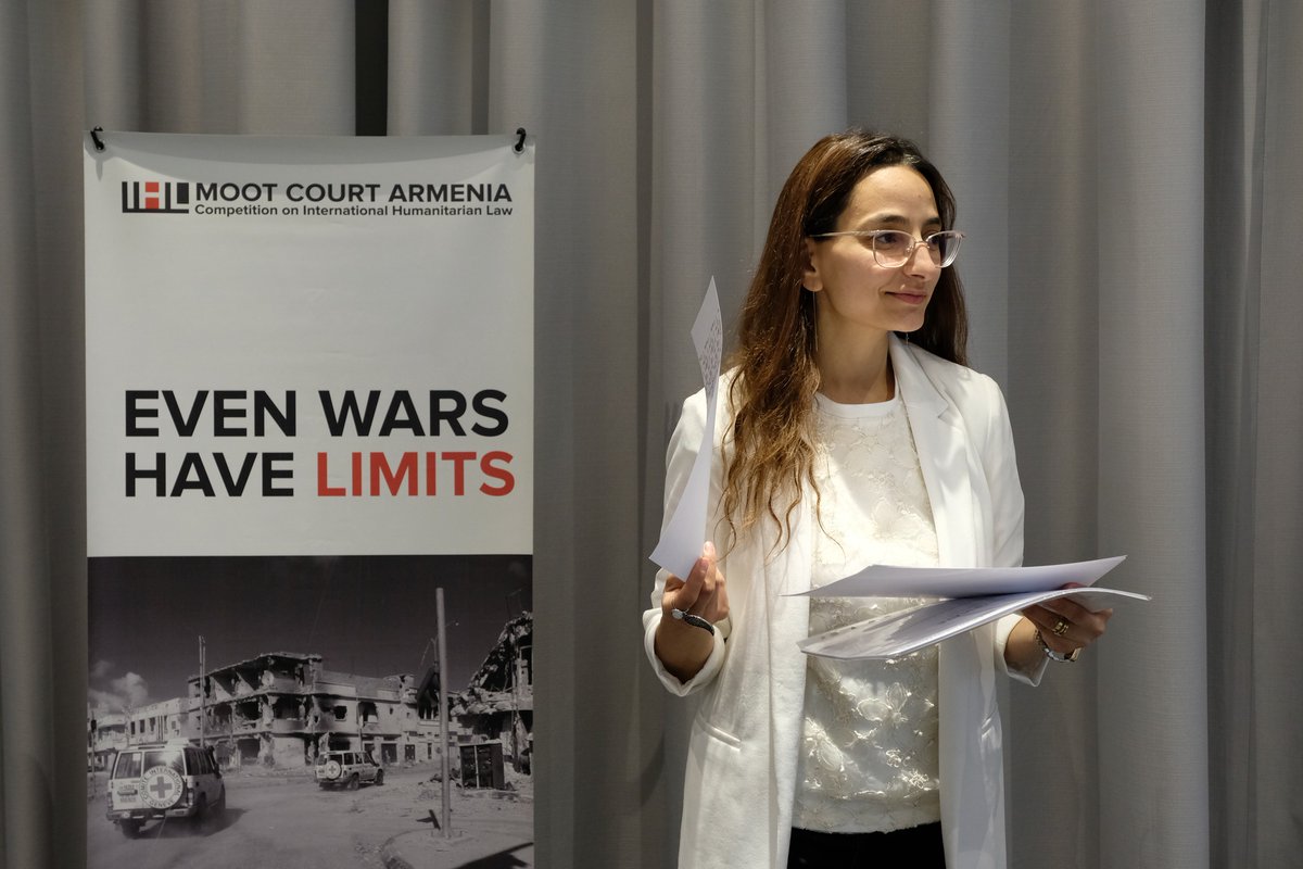 PRWB__NGO's tweet photo. ⚖️ Anna Melikyan, Projects Coordinator and Legal Expert at the Protection of Rights without Borders NGO, served as a Judge in the Moot Court Competition on International Humanitarian Law, held in Yerevan from May 8 to 10. https://t.co/9zcSWDBTaz